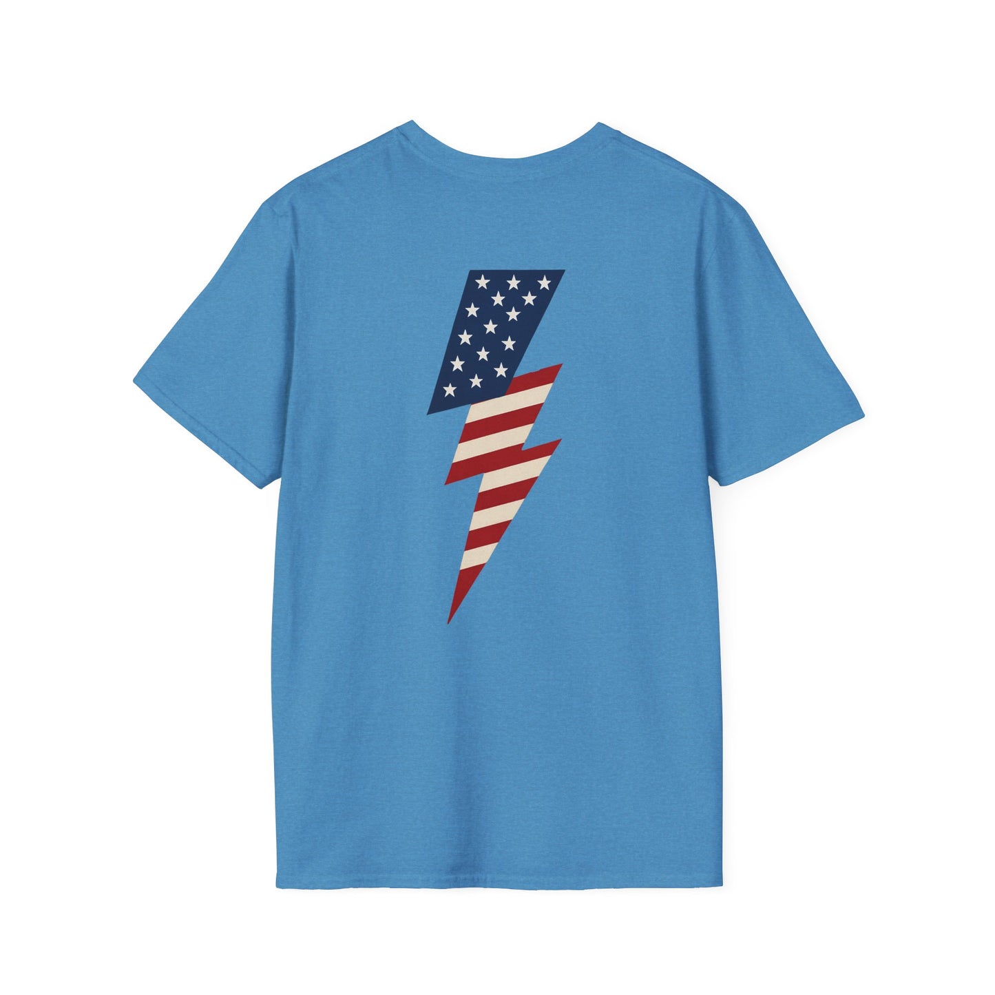 Patriotic Lightning Bolt T-Shirt, American Flag Tee, Unisex Casual Wear, Gifts for Independence Day, Fourth of July Apparel, Summer Style