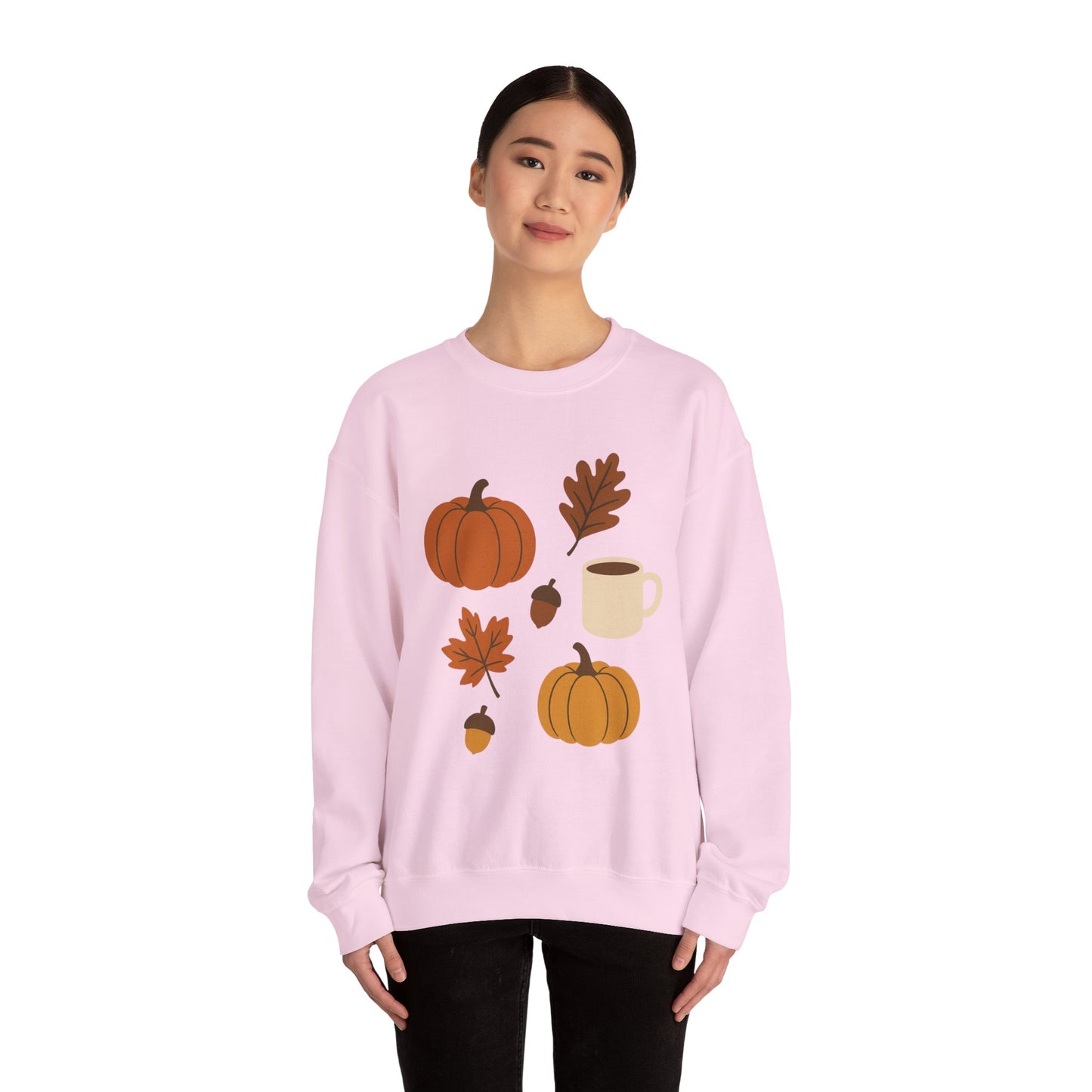 Cozy Autumn Crewneck Sweatshirt - Fall Colors, Pumpkin Design, Perfect for Thanksgiving, Gifts for Her, Casual Wear
