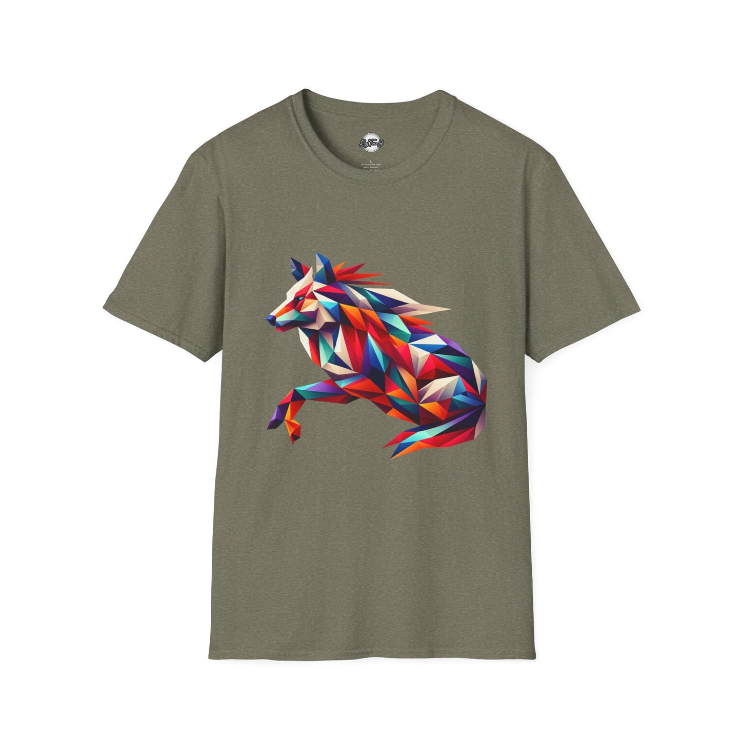 Colorful Geometric Wolf T-Shirt | Unisex Softstyle Tee