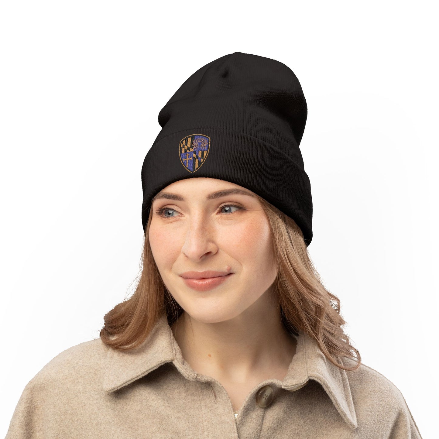 Beanie Hat Purple Blood Embroidery
