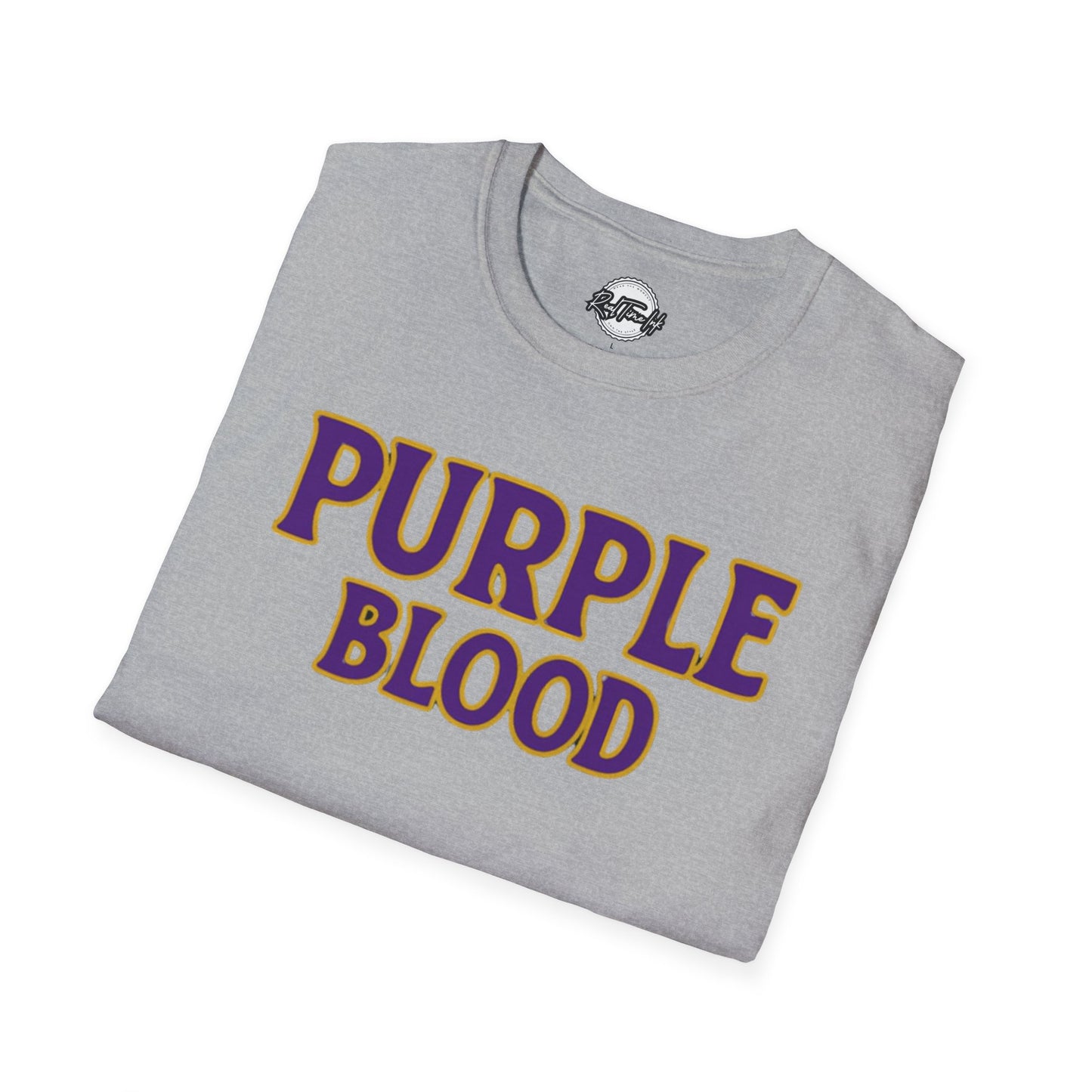 Purple Blood Graphic T-Shirt | Unisex Softstyle Tee for Fans, Casual Wear, Gift Ideas, Birthday, Halloween, Sports Events