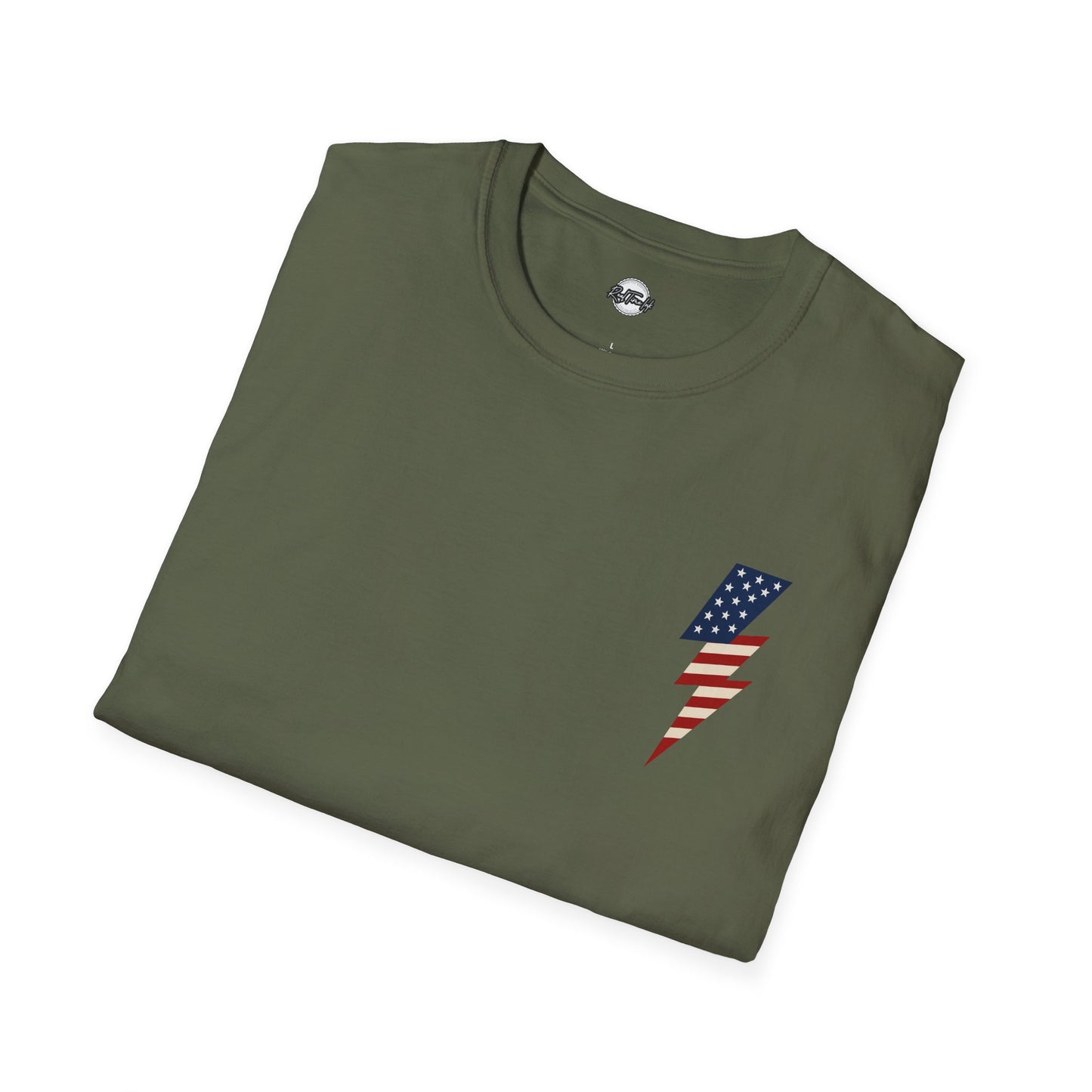 Patriotic Lightning Bolt T-Shirt, American Flag Tee, Unisex Casual Wear, Gifts for Independence Day, Fourth of July Apparel, Summer Style