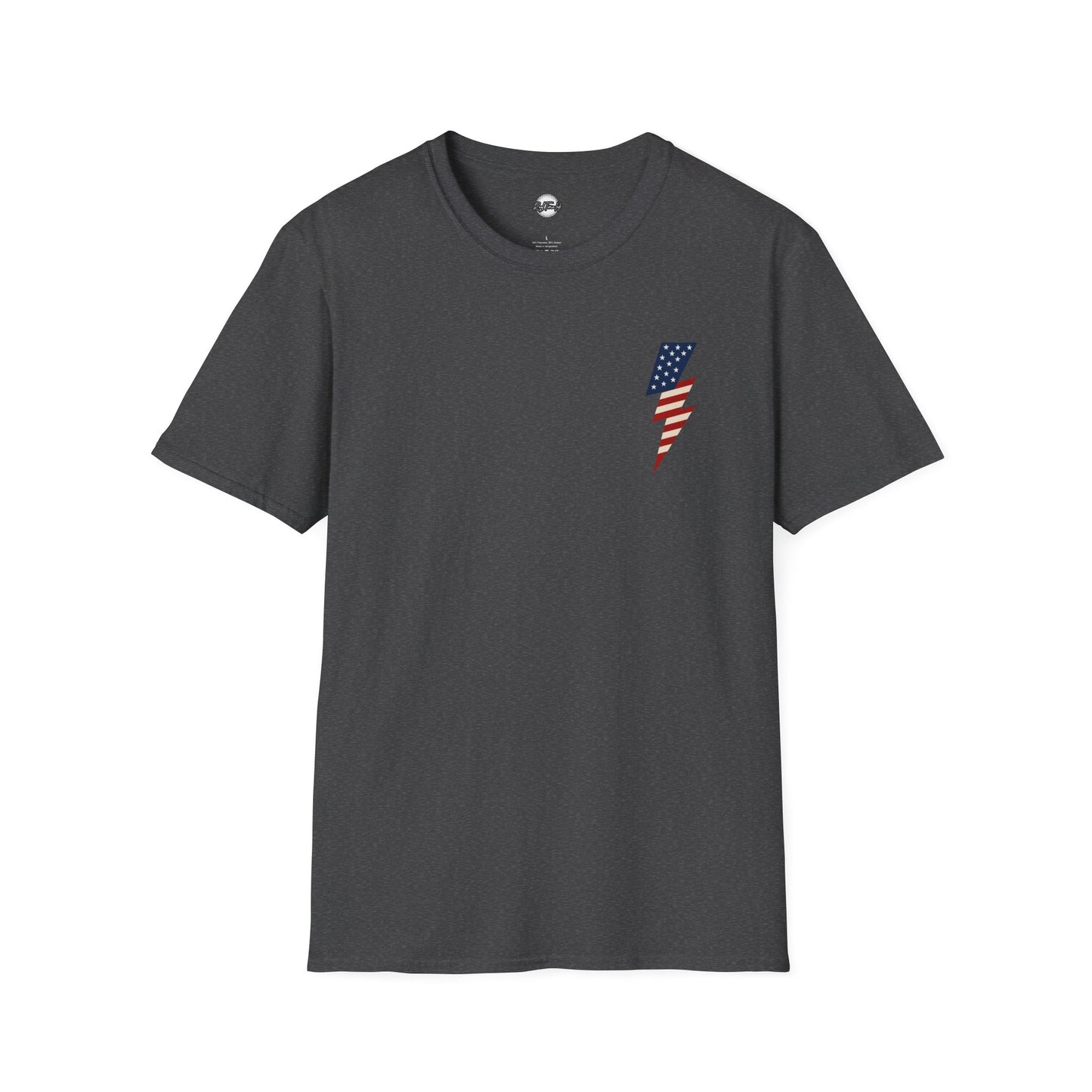 Patriotic Lightning Bolt T-Shirt, American Flag Tee, Unisex Casual Wear, Gifts for Independence Day, Fourth of July Apparel, Summer Style