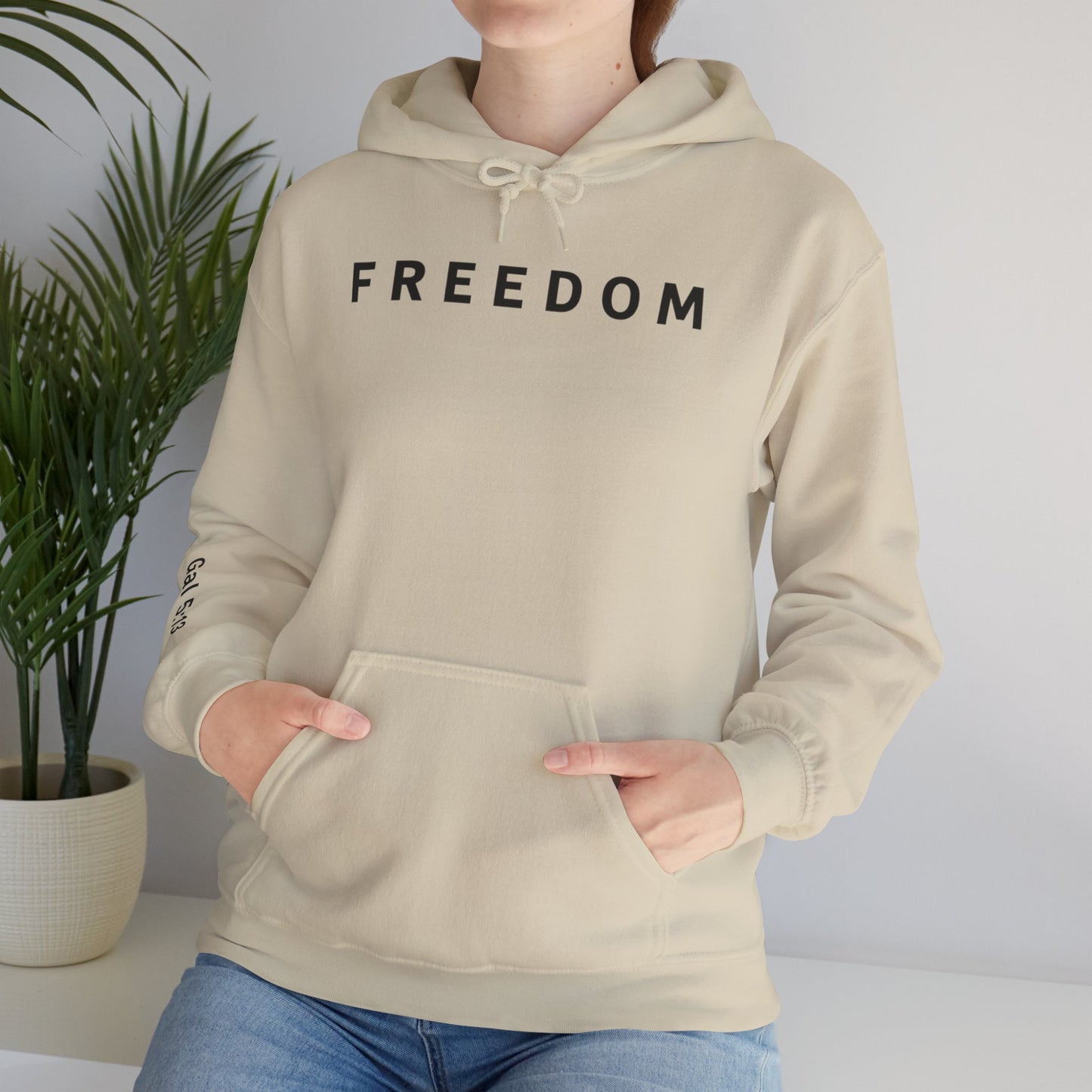 Freedom Hooded Sweatshirt, Cozy Sweatshirt, Religious Apparel, Inspirational Gift, Casual Outfit, Unisex Hoodie