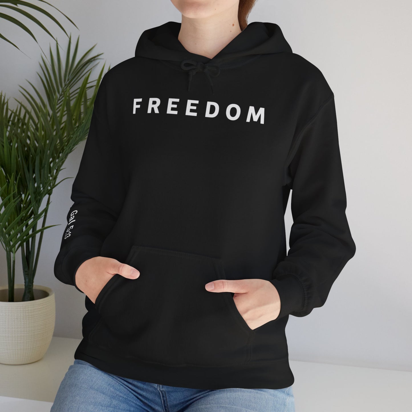 Freedom Hooded Sweatshirt, Cozy Sweatshirt, Religious Apparel, Inspirational Gift, Casual Outfit, Unisex Hoodie