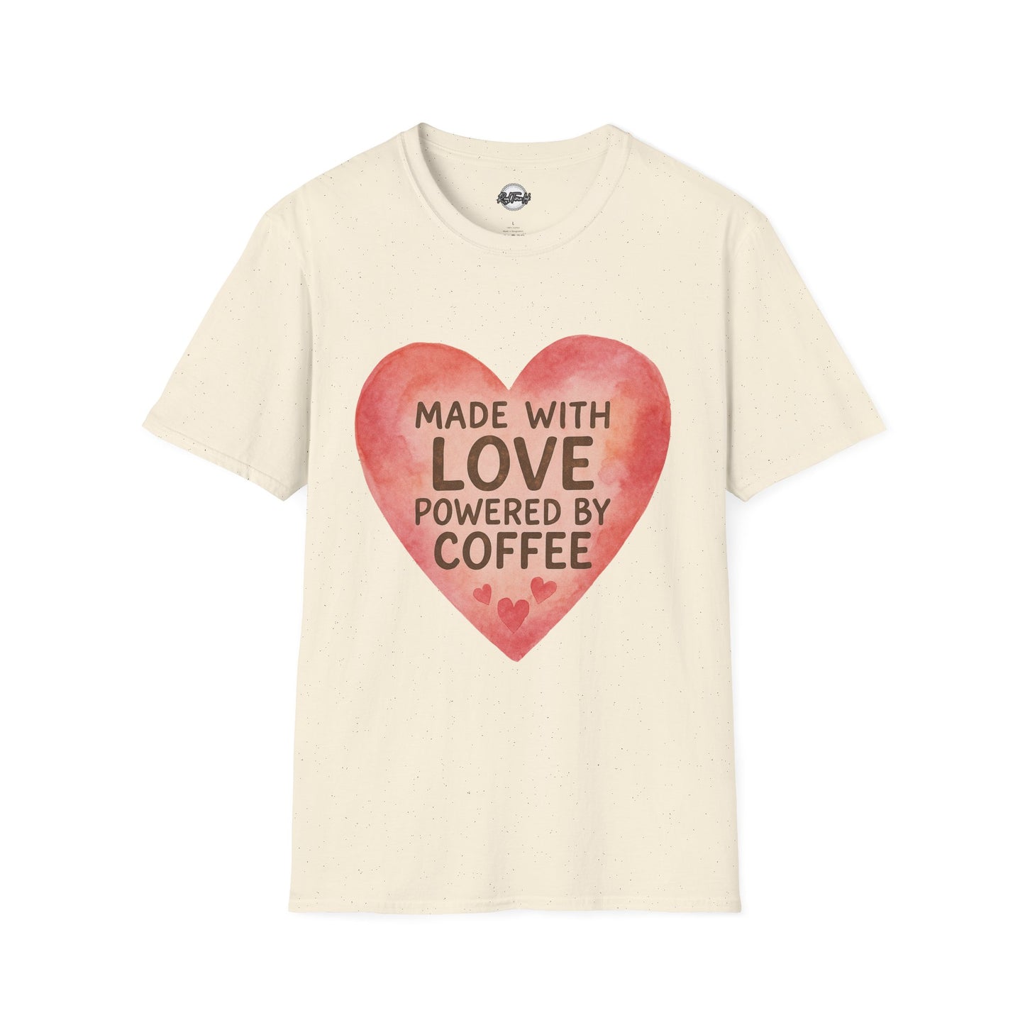 Made with Love Powered by Coffee Unisex Softstyle T-Shirt