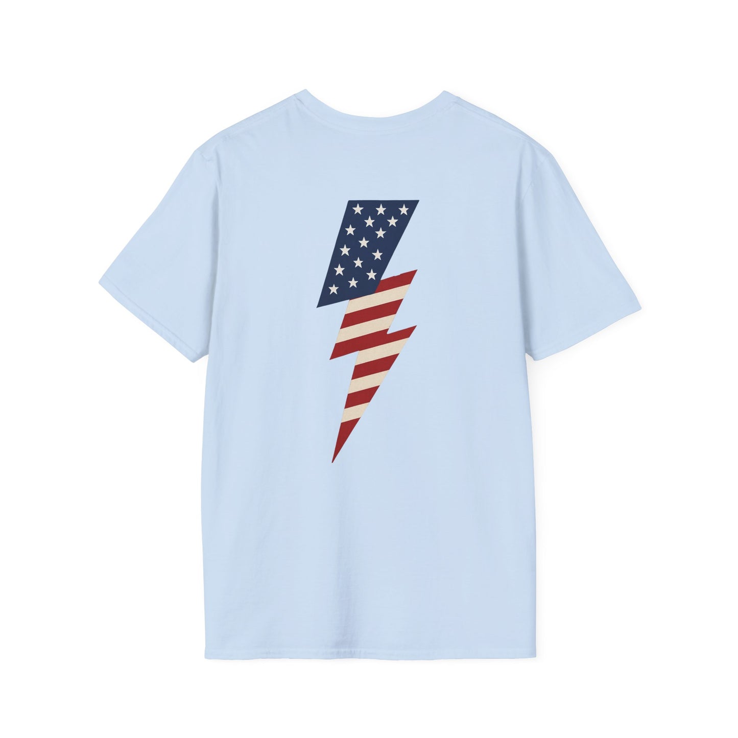 Patriotic Lightning Bolt T-Shirt, American Flag Tee, Unisex Casual Wear, Gifts for Independence Day, Fourth of July Apparel, Summer Style