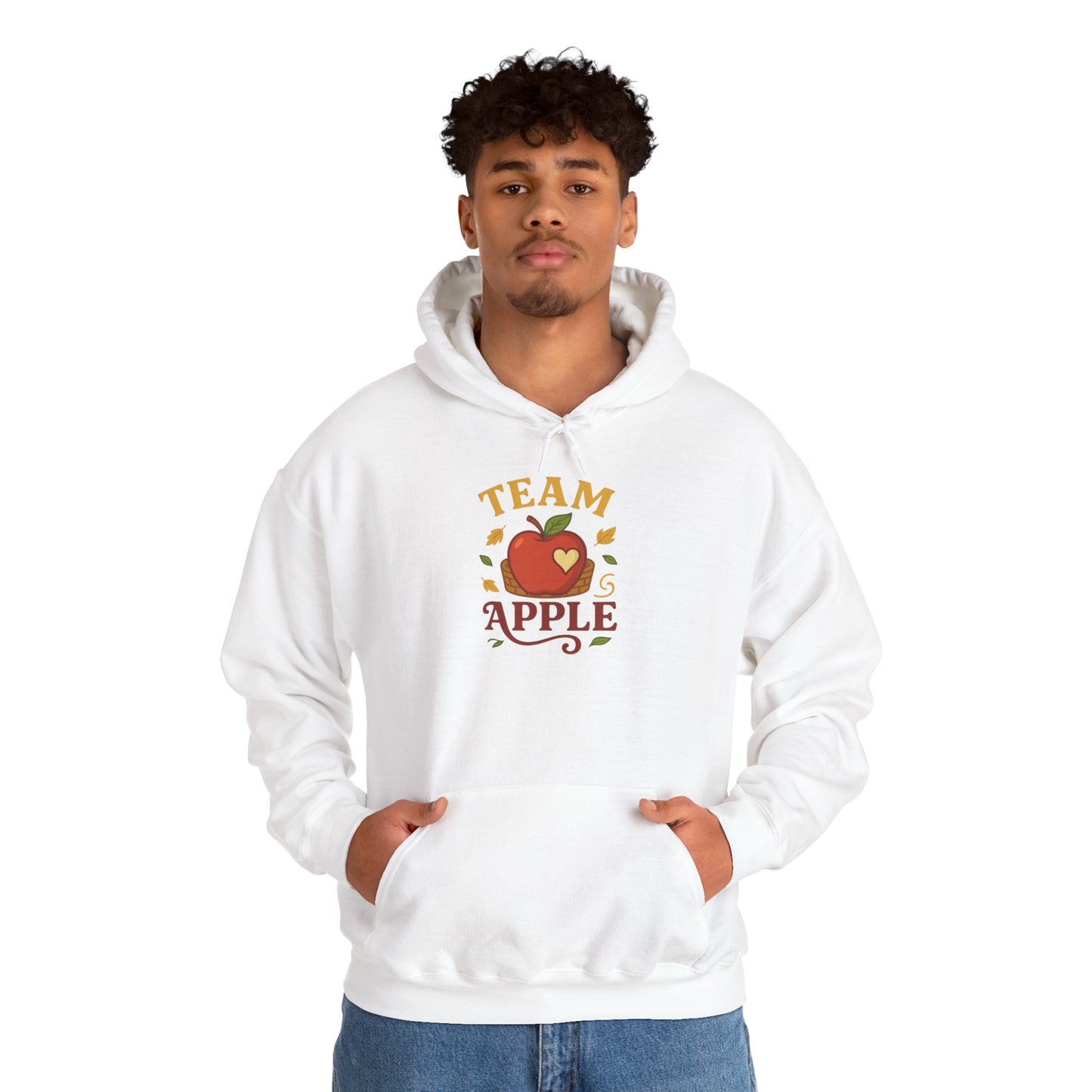 Team Apple Hoodie, Cozy Unisex Hooded Sweatshirt, Fall Fashion Sweatshirt, Perfect Gift for Teachers, Fruit Lover's Apparel