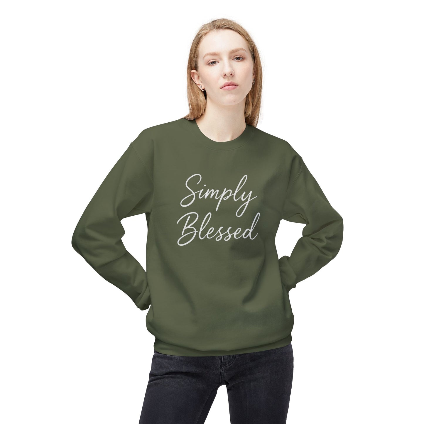 Simply Blessed Unisex Midweight Fleece Crewneck Sweatshirt