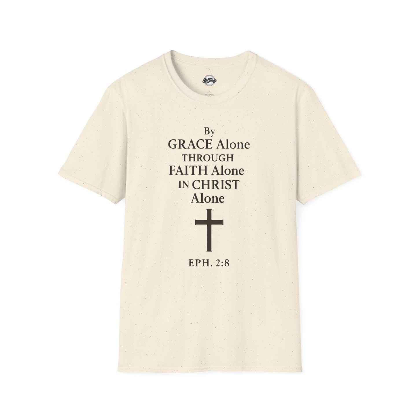 Faith-Inspired Unisex Softstyle T-Shirt - By Grace Alone Through Faith Alone in Christ Alone