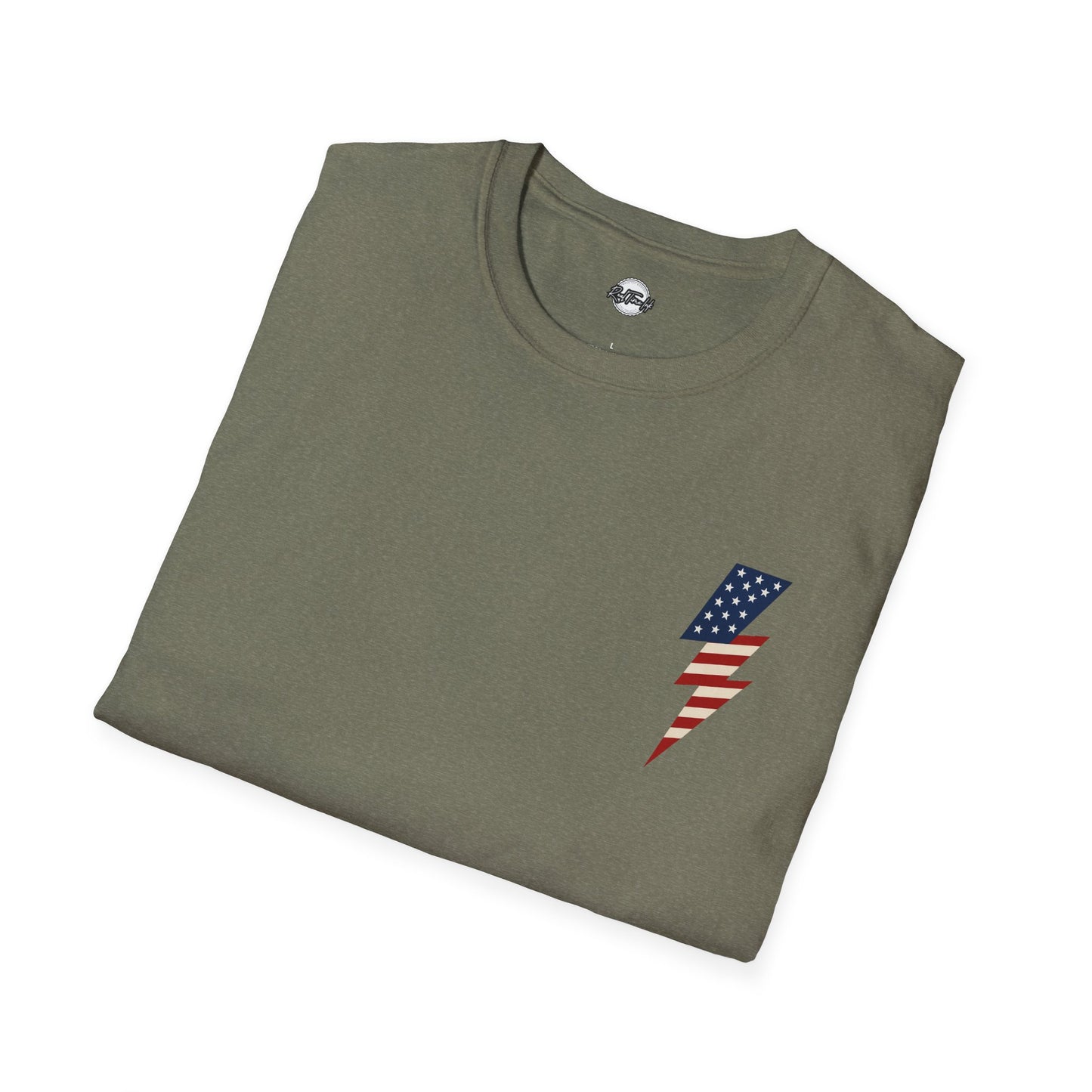 Patriotic Lightning Bolt T-Shirt, American Flag Tee, Unisex Casual Wear, Gifts for Independence Day, Fourth of July Apparel, Summer Style