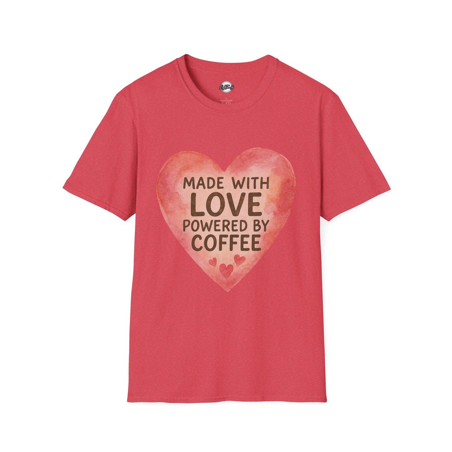 Made with Love Powered by Coffee Unisex Softstyle T-Shirt