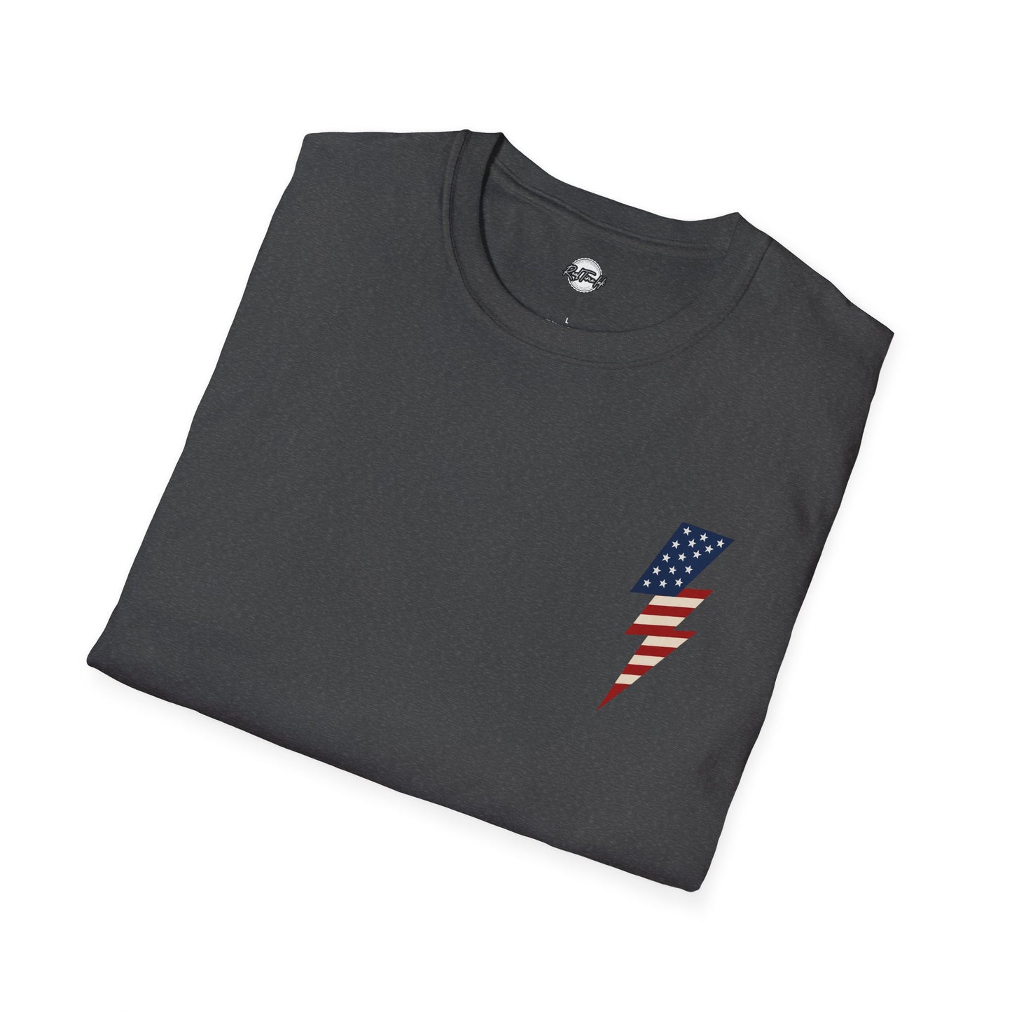 Patriotic Lightning Bolt T-Shirt, American Flag Tee, Unisex Casual Wear, Gifts for Independence Day, Fourth of July Apparel, Summer Style