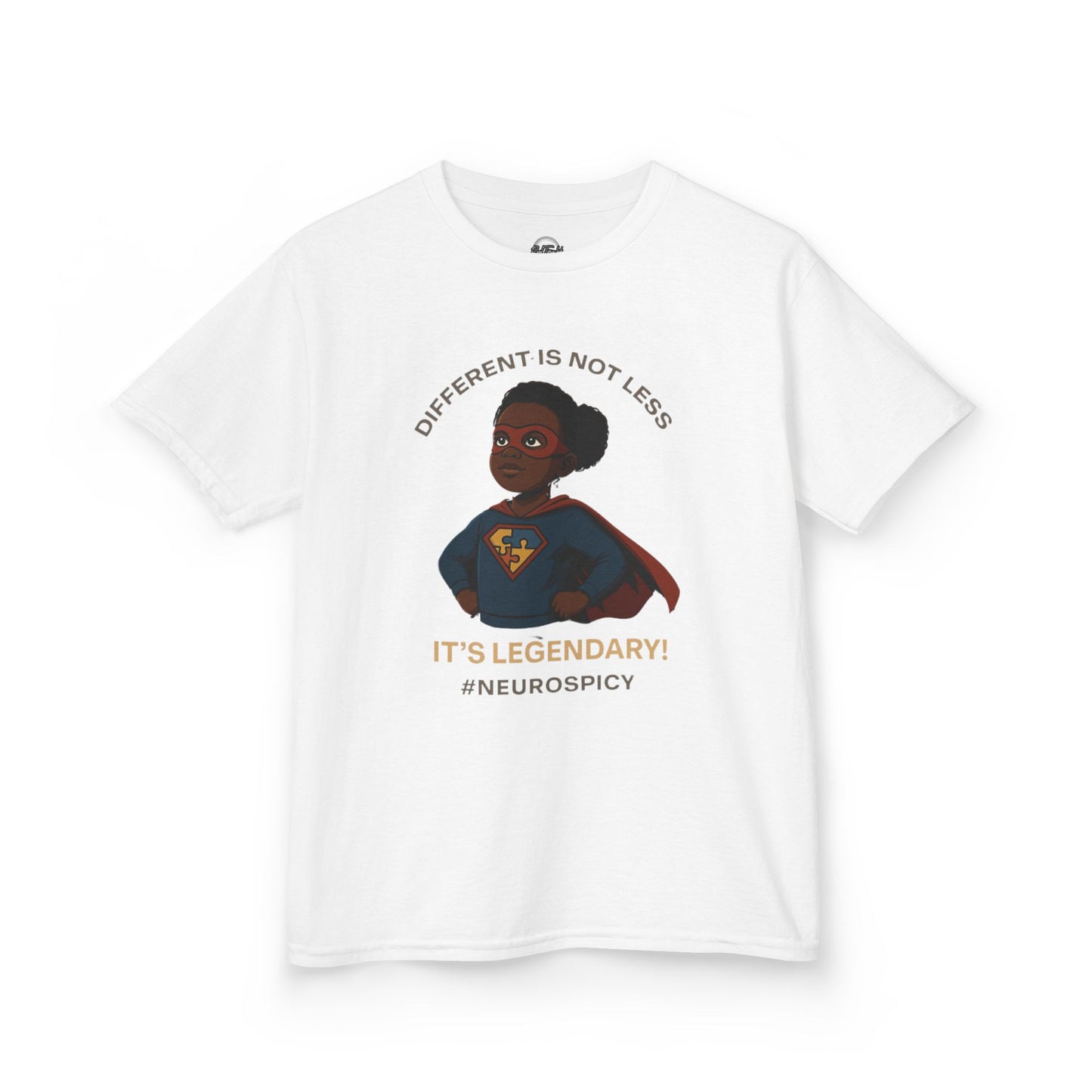 Kids 'Different is Not Less, It's Legendary!' Autism Tee - Empowering Heavy Cotton T-Shirt for Neurodivergent Kids