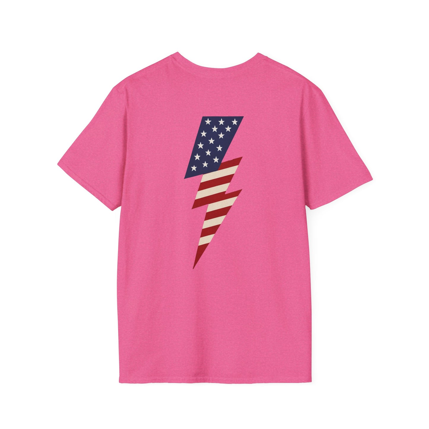 Patriotic Lightning Bolt T-Shirt, American Flag Tee, Unisex Casual Wear, Gifts for Independence Day, Fourth of July Apparel, Summer Style