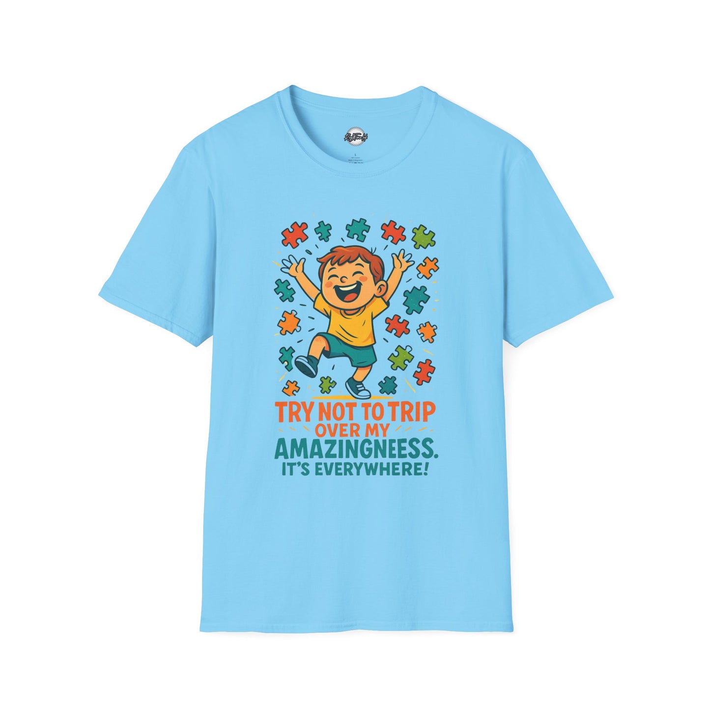 Unisex Softstyle T-Shirt - "Try Not To Trip Over My Amazingness" Fun Puzzle Design