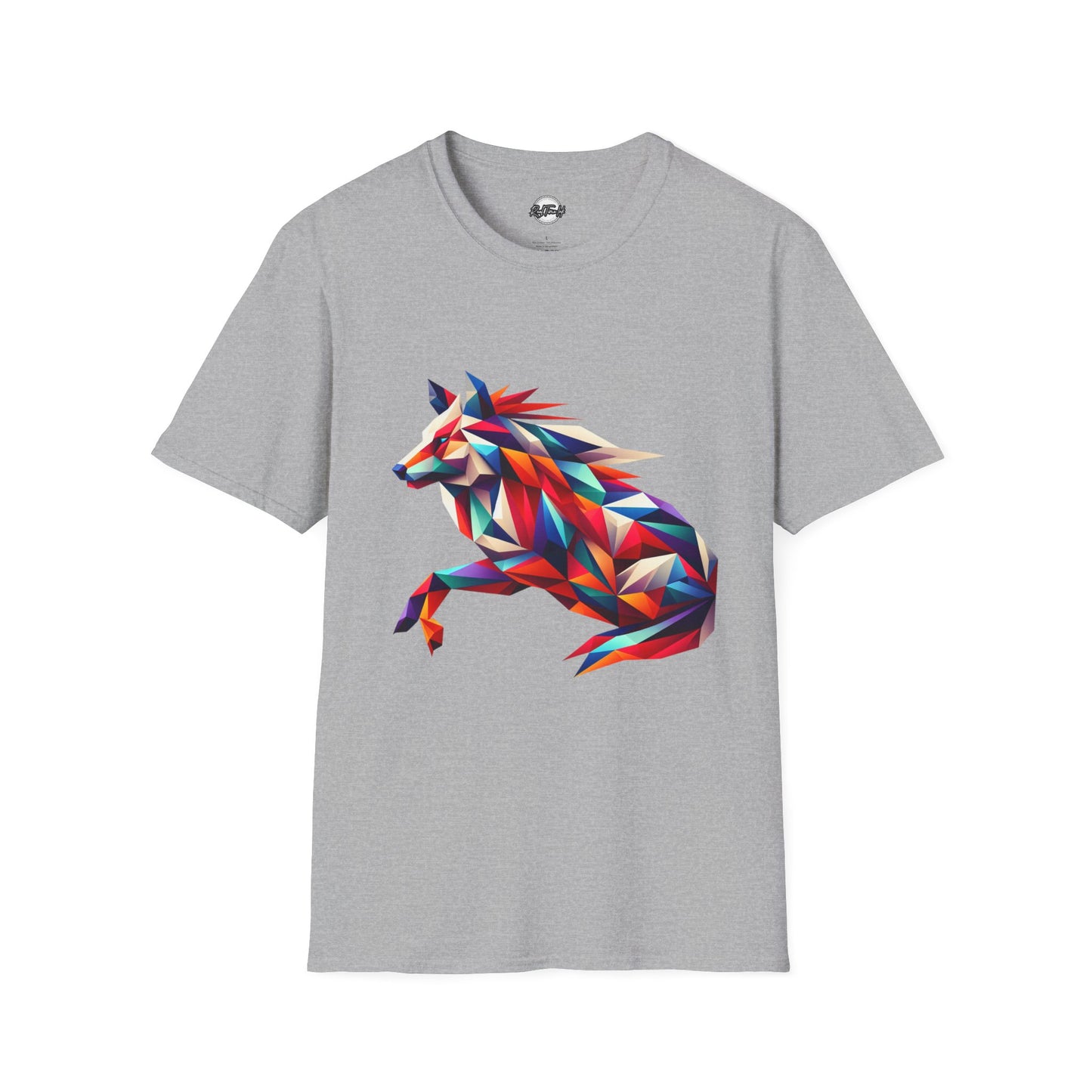 Colorful Geometric Wolf T-Shirt | Unisex Softstyle Tee