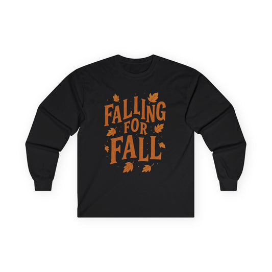Falling for Fall Long Sleeve Tee, Autumn Shirt, Unisex Cotton Tee, Seasonal Fashion, Fall Outfit