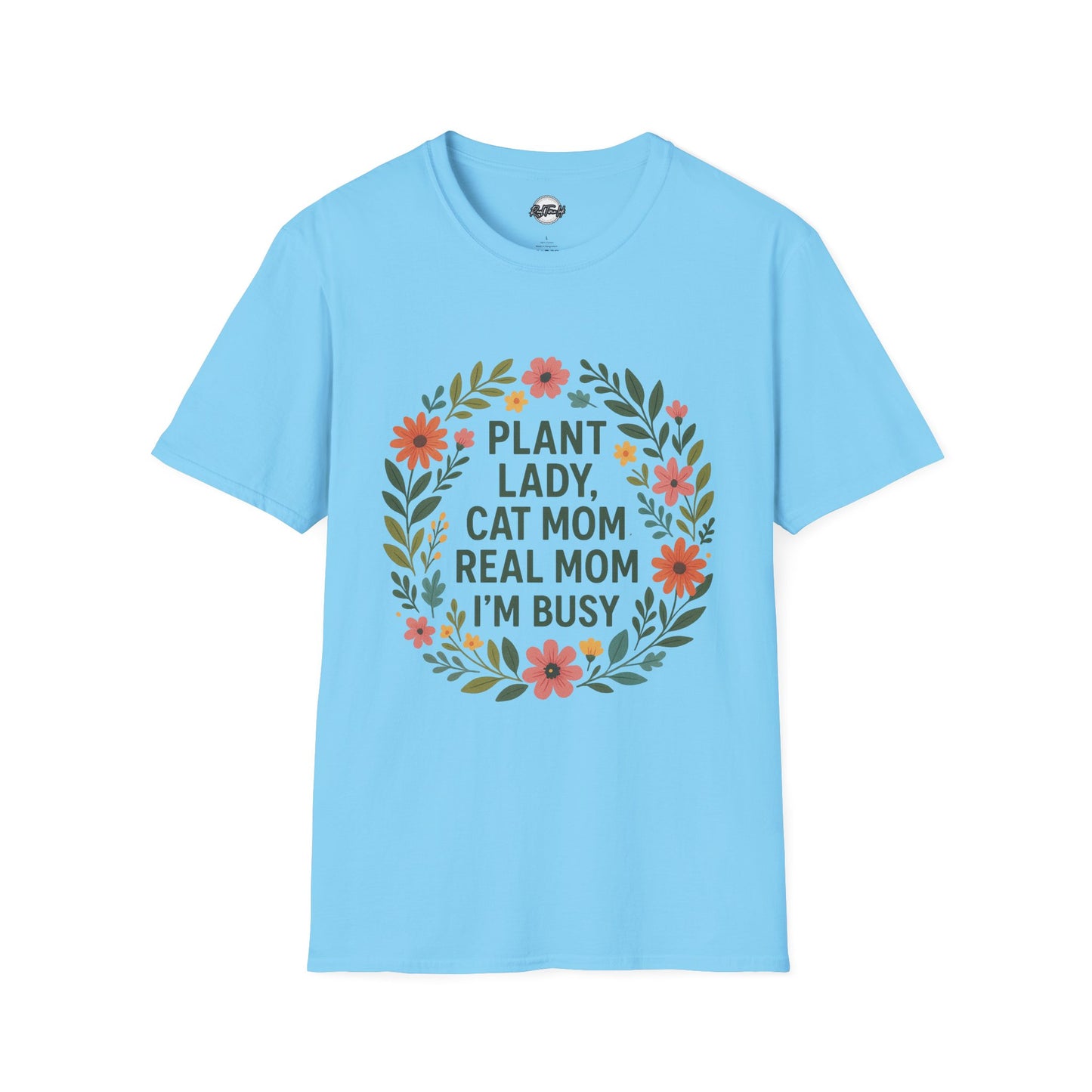 Plant Lady Cat Mom T-Shirt - Unisex Softstyle Tee for Nature Lovers