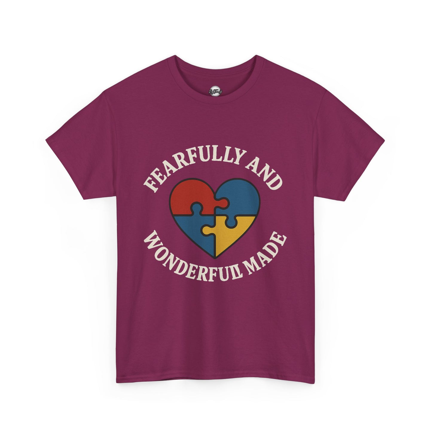 Fearfully and Wonderfully Made Unisex Heavy Cotton Tee - Meaningful Gift for Autism Awareness
