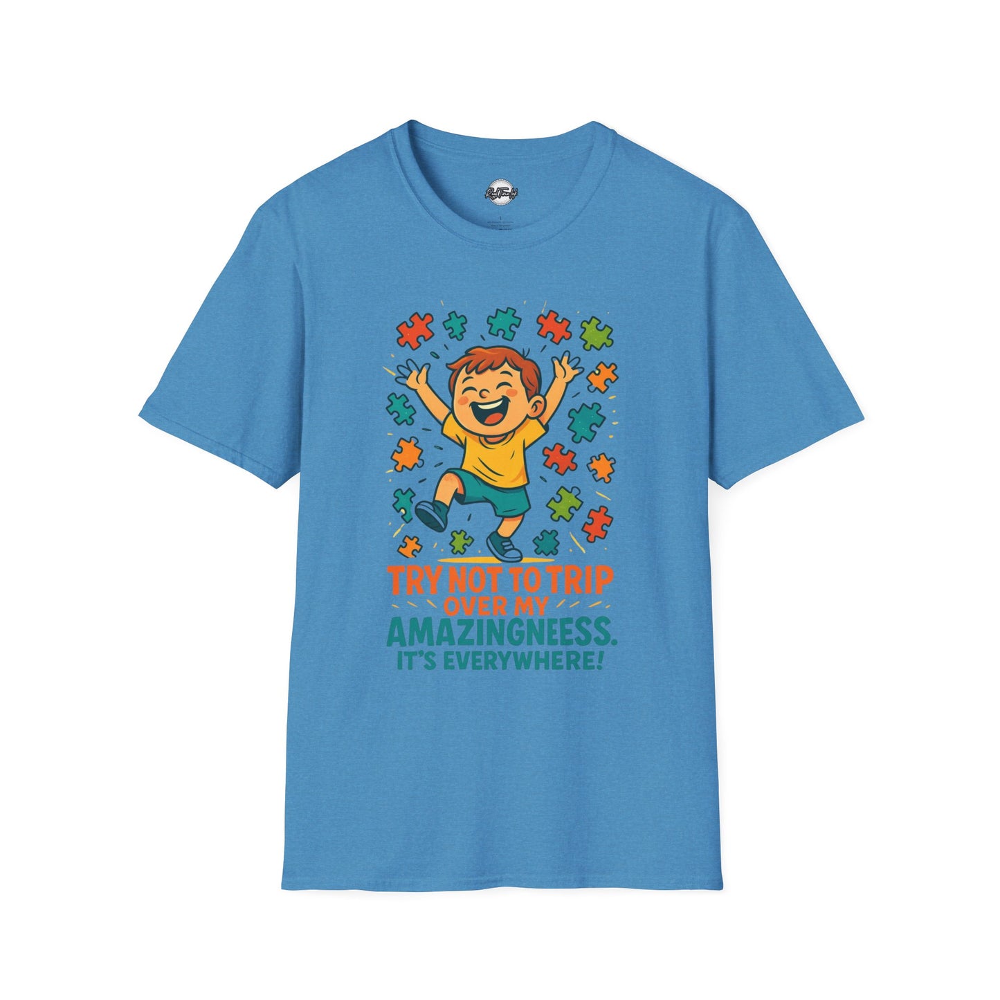 Unisex Softstyle T-Shirt - "Try Not To Trip Over My Amazingness" Fun Puzzle Design