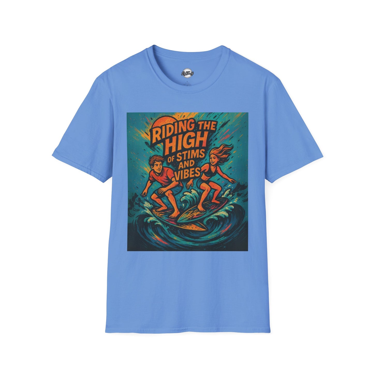 Riding the High Unisex Softstyle T-Shirt - Surf Vibes & Chill