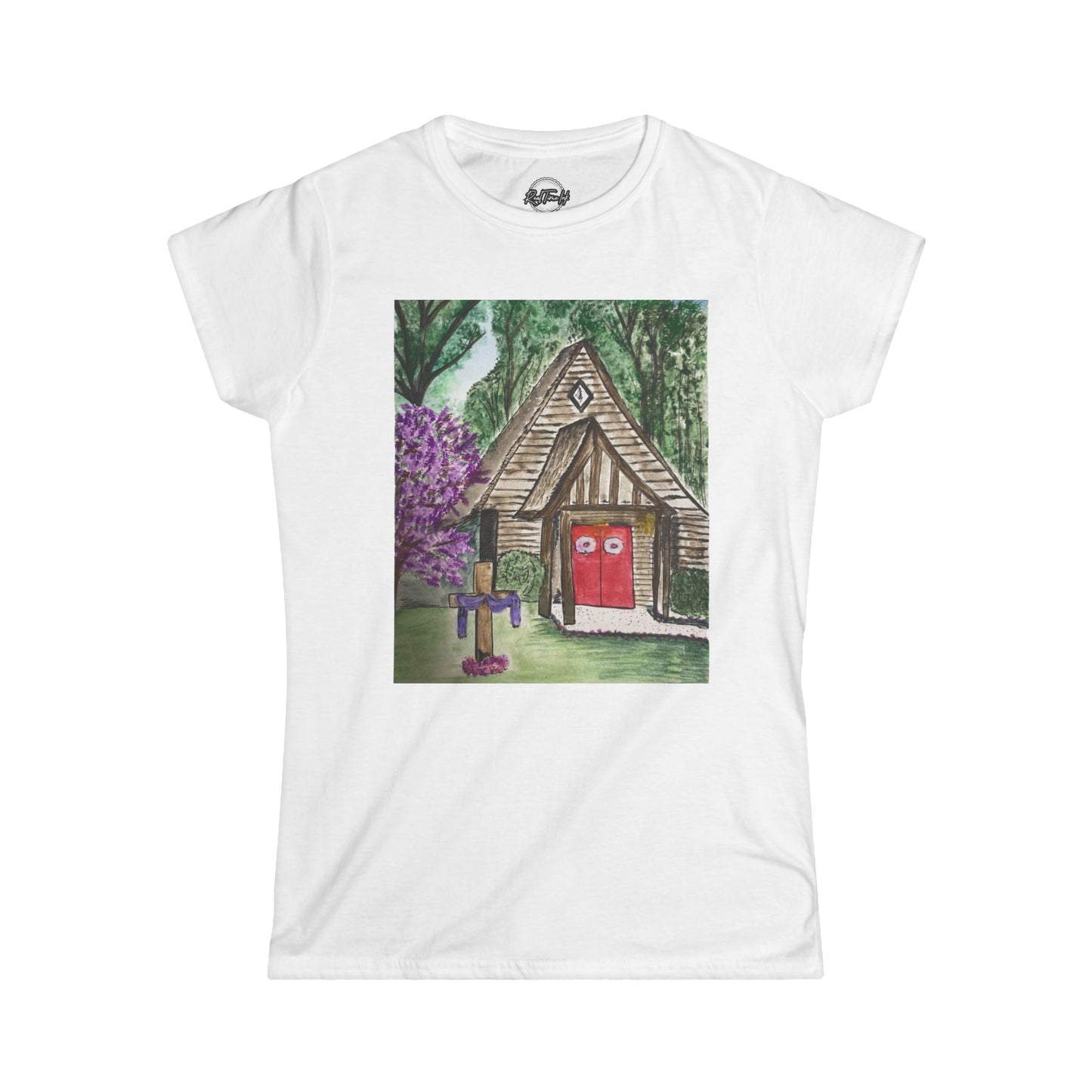 Whimsical Cottage Art Women's Softstyle Tee - Cozy & Playful Design