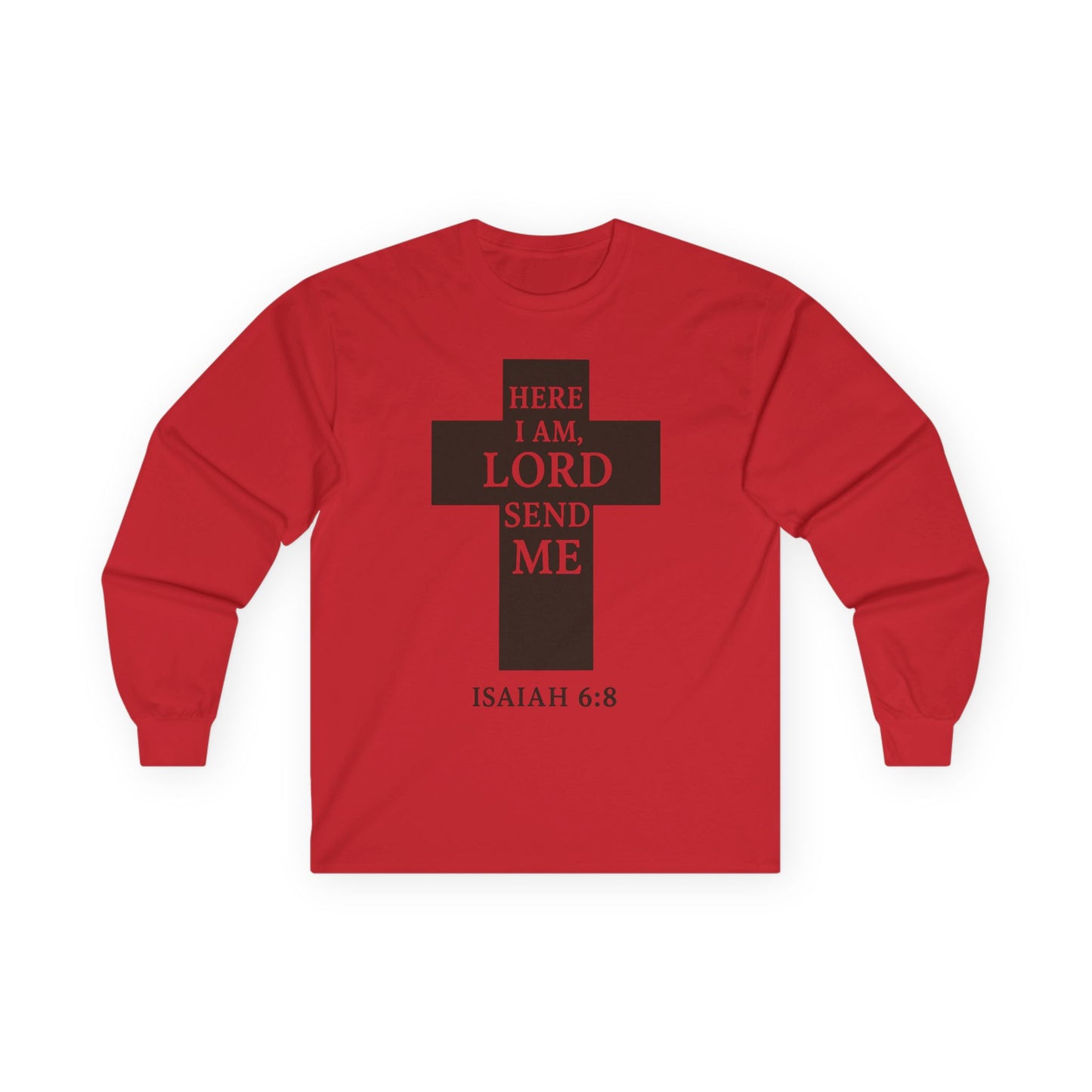 Christian Long Sleeve Tee - 'Here I am Lord, send me'