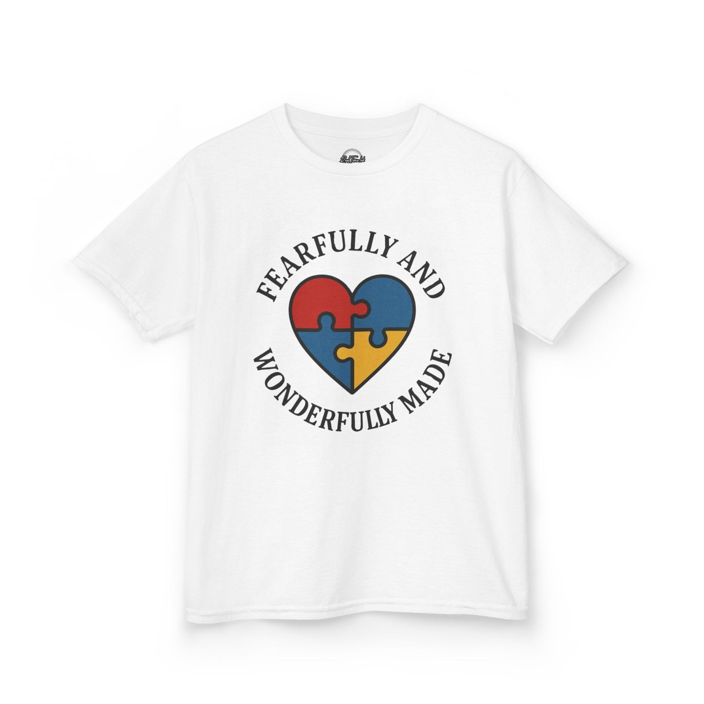 Fearfully and Wonderfully Made Kids Tee - Puzzle Heart Design