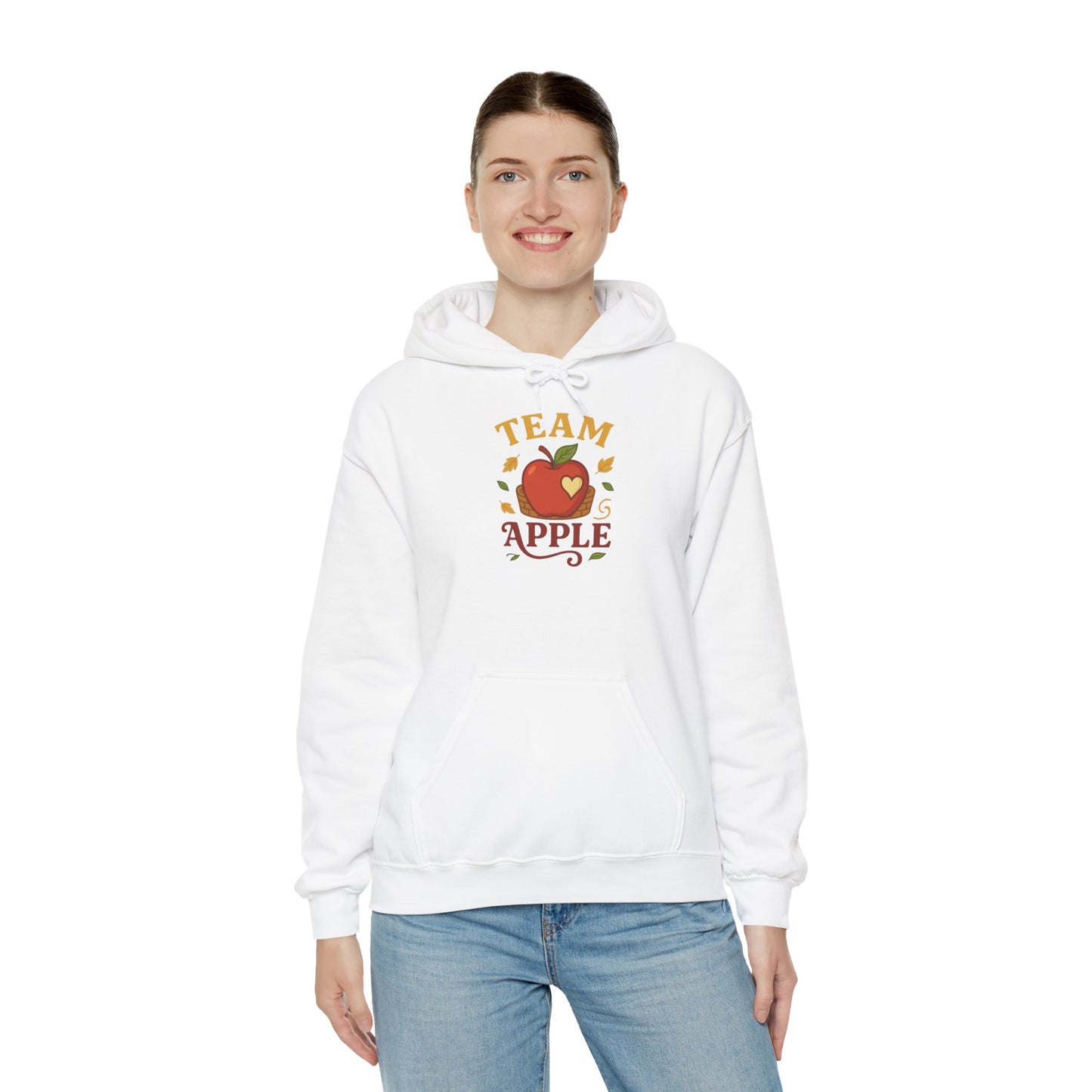 Team Apple Hoodie, Cozy Unisex Hooded Sweatshirt, Fall Fashion Sweatshirt, Perfect Gift for Teachers, Fruit Lover's Apparel