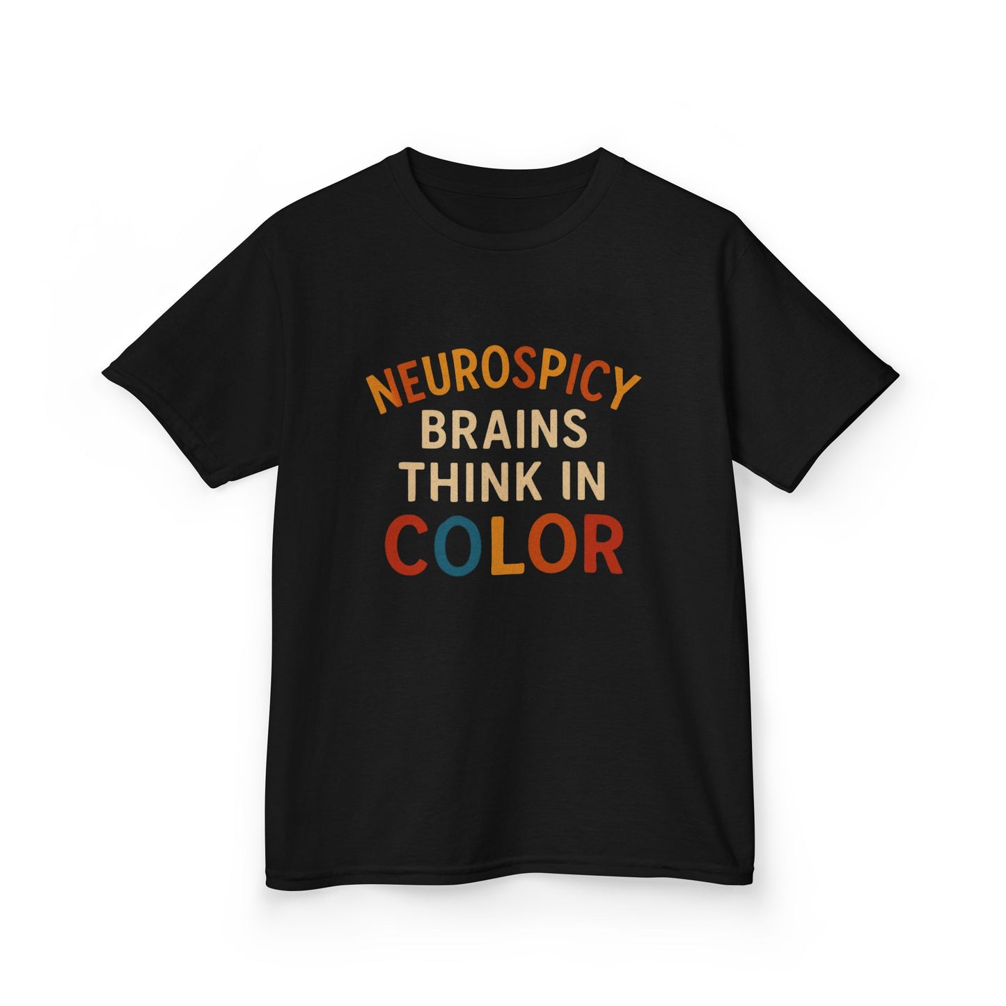 Colorful Neurodiversity Kids Tee - "Neurospicy Brains Think in Color"
