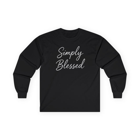 Simply Blessed Long Sleeve Tee, Faith Shirt, Inspirational Apparel, Everyday Wear, Gift for Believers, Unisex Tee