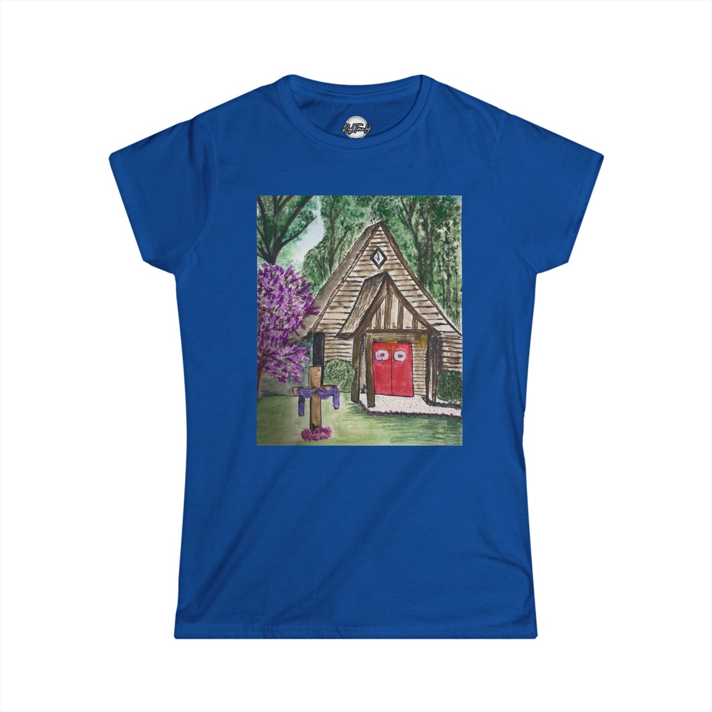 Whimsical Cottage Art Women's Softstyle Tee - Cozy & Playful Design