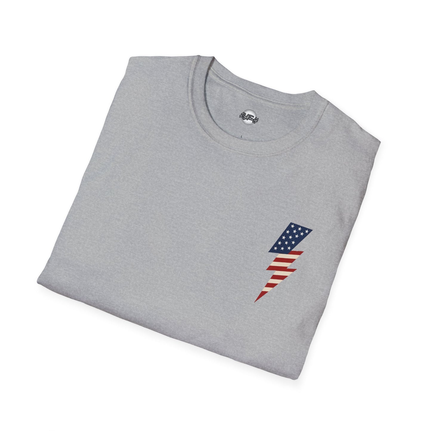 Patriotic Lightning Bolt T-Shirt, American Flag Tee, Unisex Casual Wear, Gifts for Independence Day, Fourth of July Apparel, Summer Style