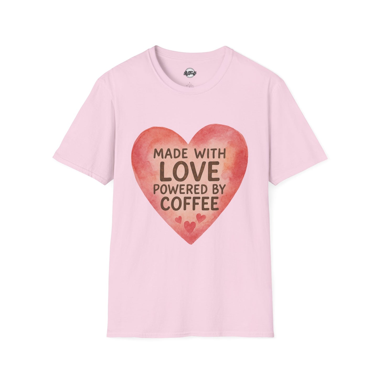 Made with Love Powered by Coffee Unisex Softstyle T-Shirt