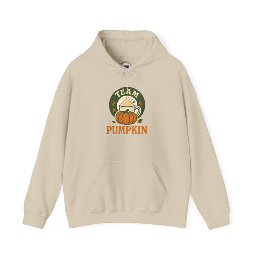 Team Pumpkin Unisex Hoodie, Cozy Fall Apparel, Halloween Sweatshirt, Pumpkin Lover Gift, Casual Autumn Wear