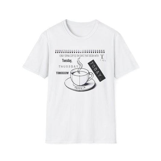 Funny Coffee Lovers Unisex Softstyle T-Shirt - 'I Only Drink Coffee' Graphic Tee