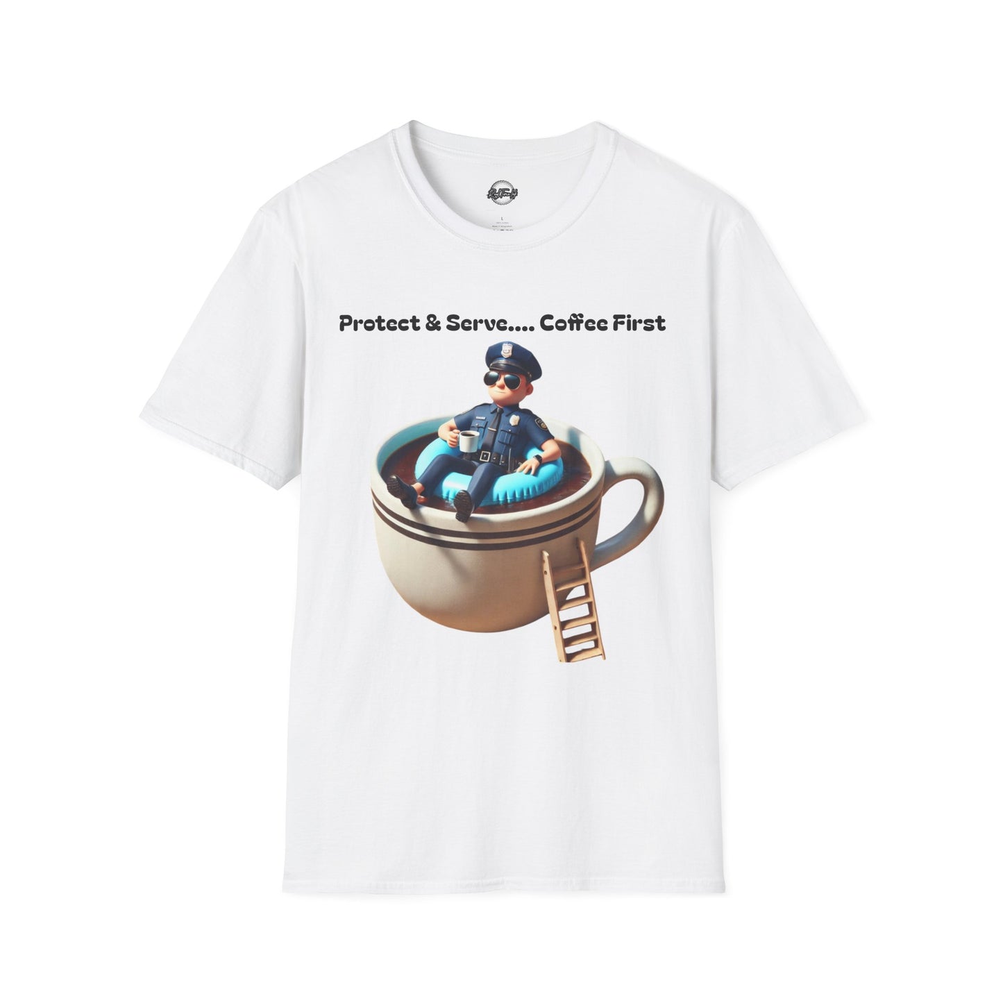 Coffee First Unisex T-Shirt - Protect & Serve Design