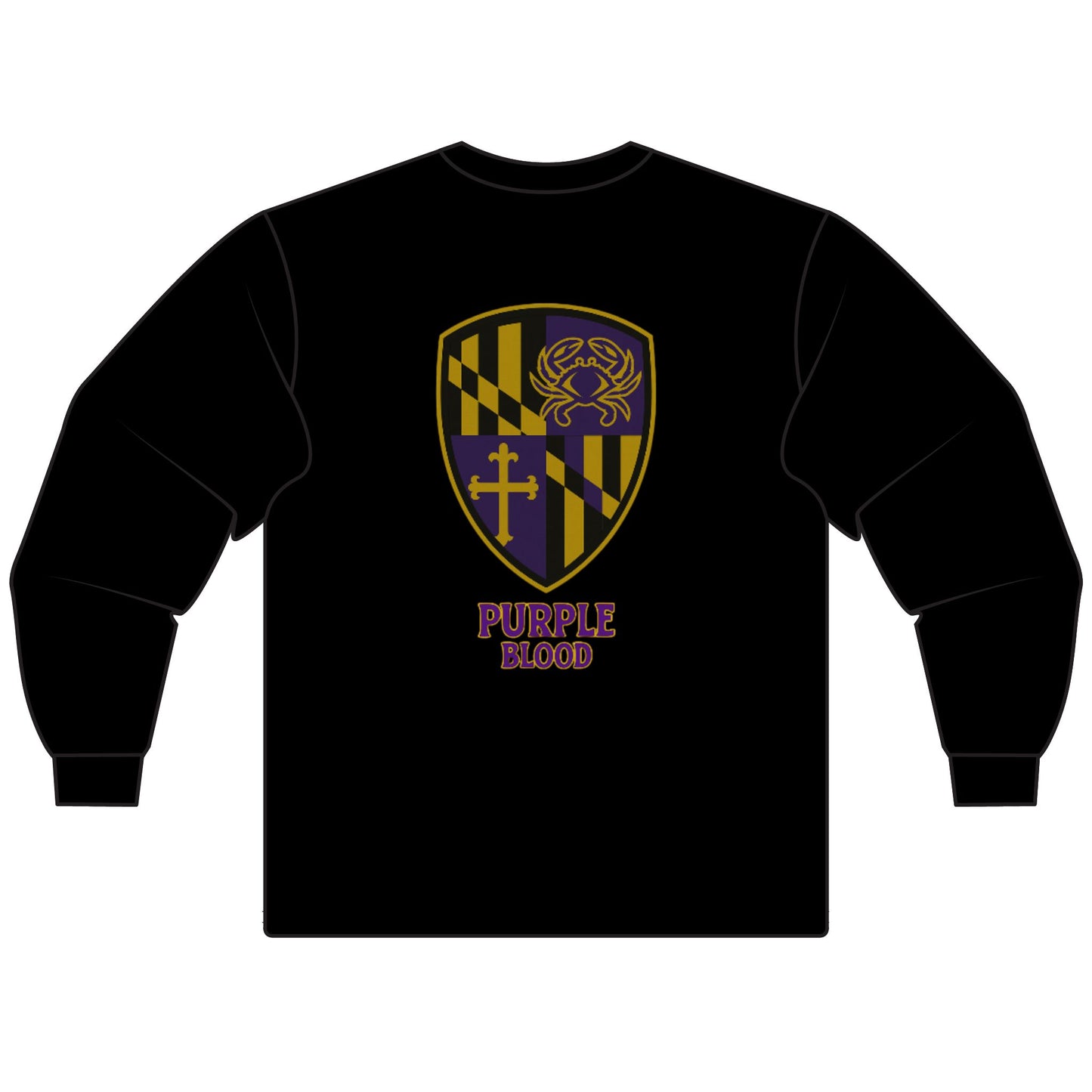 Purple Blood Unisex Long Sleeve T-Shirt, Gift for MD Fans, Maryland Pride Tee, College Apparel, Vintage Style Outfit