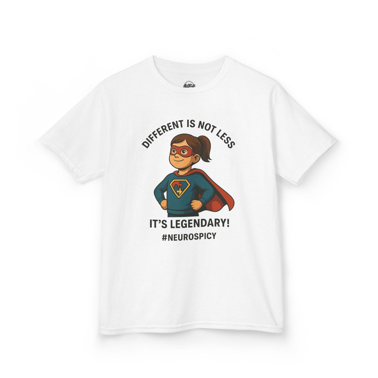 Kids Autism Superhero Tee - 'Different is Not Less, It's Legendary!'