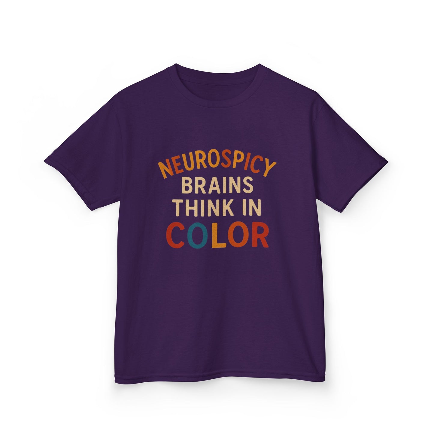 Colorful Neurodiversity Kids Tee - "Neurospicy Brains Think in Color"
