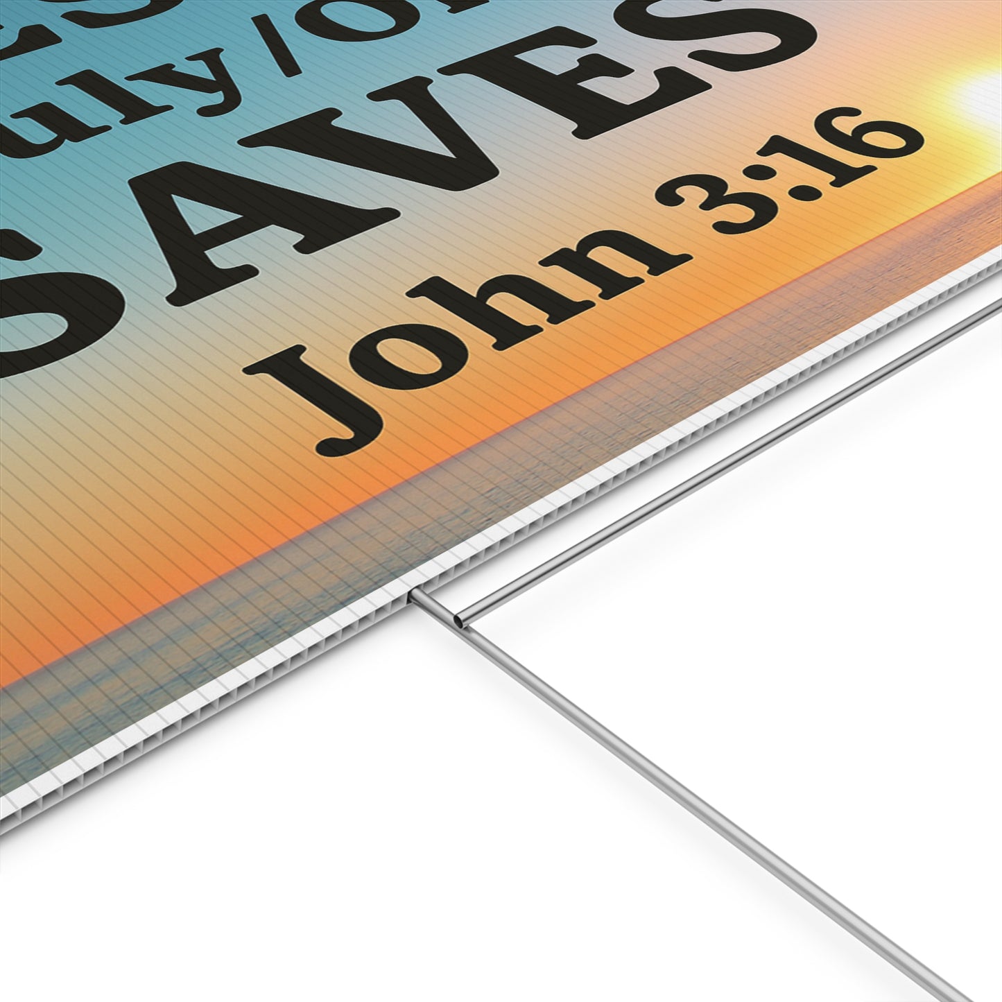 Inspirational Religious Yard Sign - 'Jesus Truly/Only Saves' - John 3:16