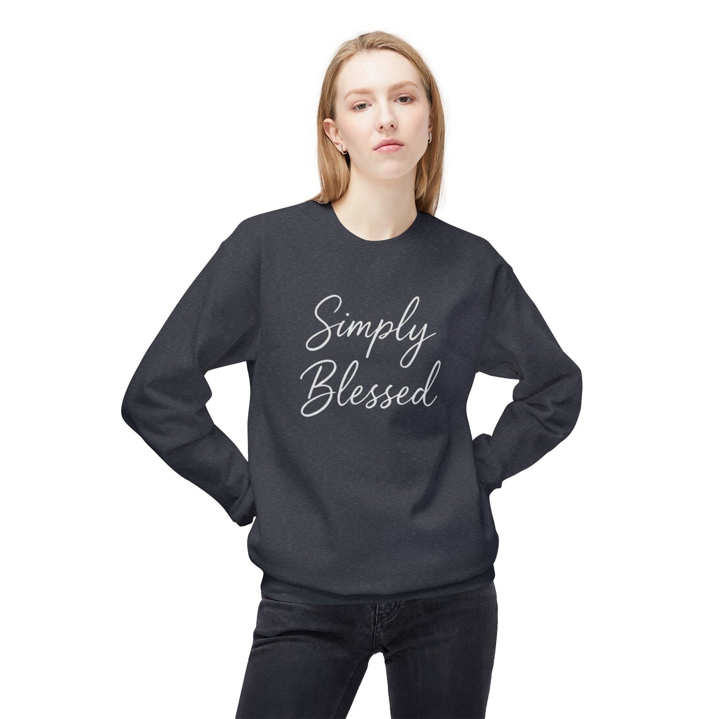 Simply Blessed Unisex Midweight Fleece Crewneck Sweatshirt