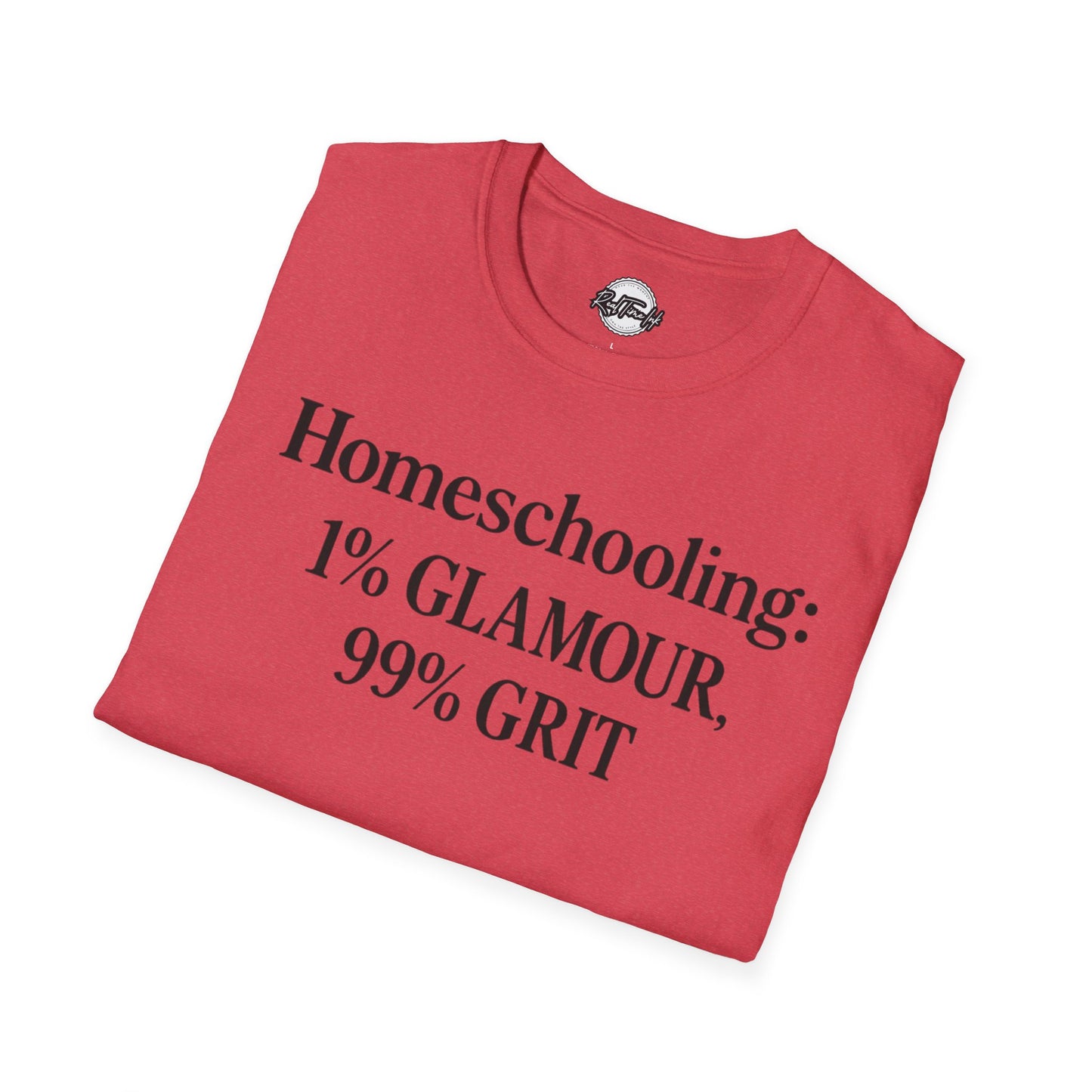 Homeschooling Grit T-Shirt - Unisex Softstyle Tee, Funny Parenting Gift, Education Shirt, Back-to-School, Family Life Apparel