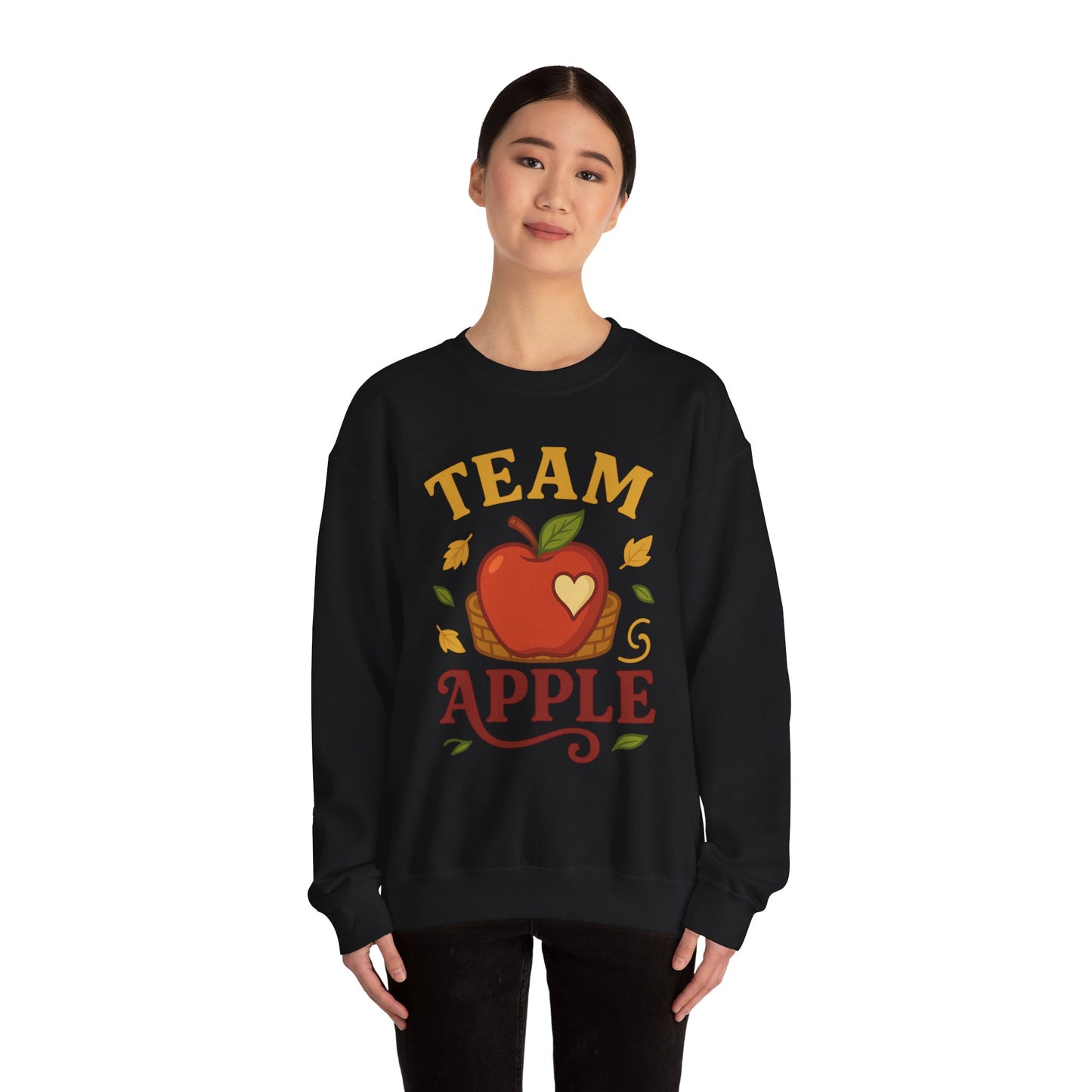 Team Apple Sweatshirt, Cozy Fall Fashion, Perfect for Apple Picking, Cute Gift for Teachers, Unisex Crewneck, Autumn Vibes, Fall Apparel
