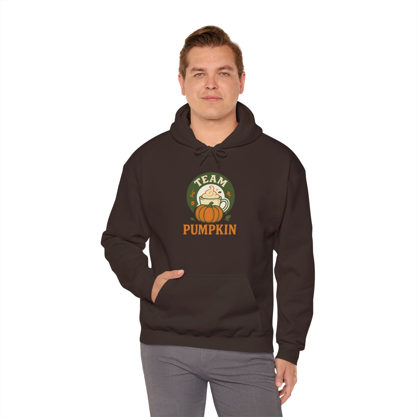Team Pumpkin Unisex Hoodie, Cozy Fall Apparel, Halloween Sweatshirt, Pumpkin Lover Gift, Casual Autumn Wear