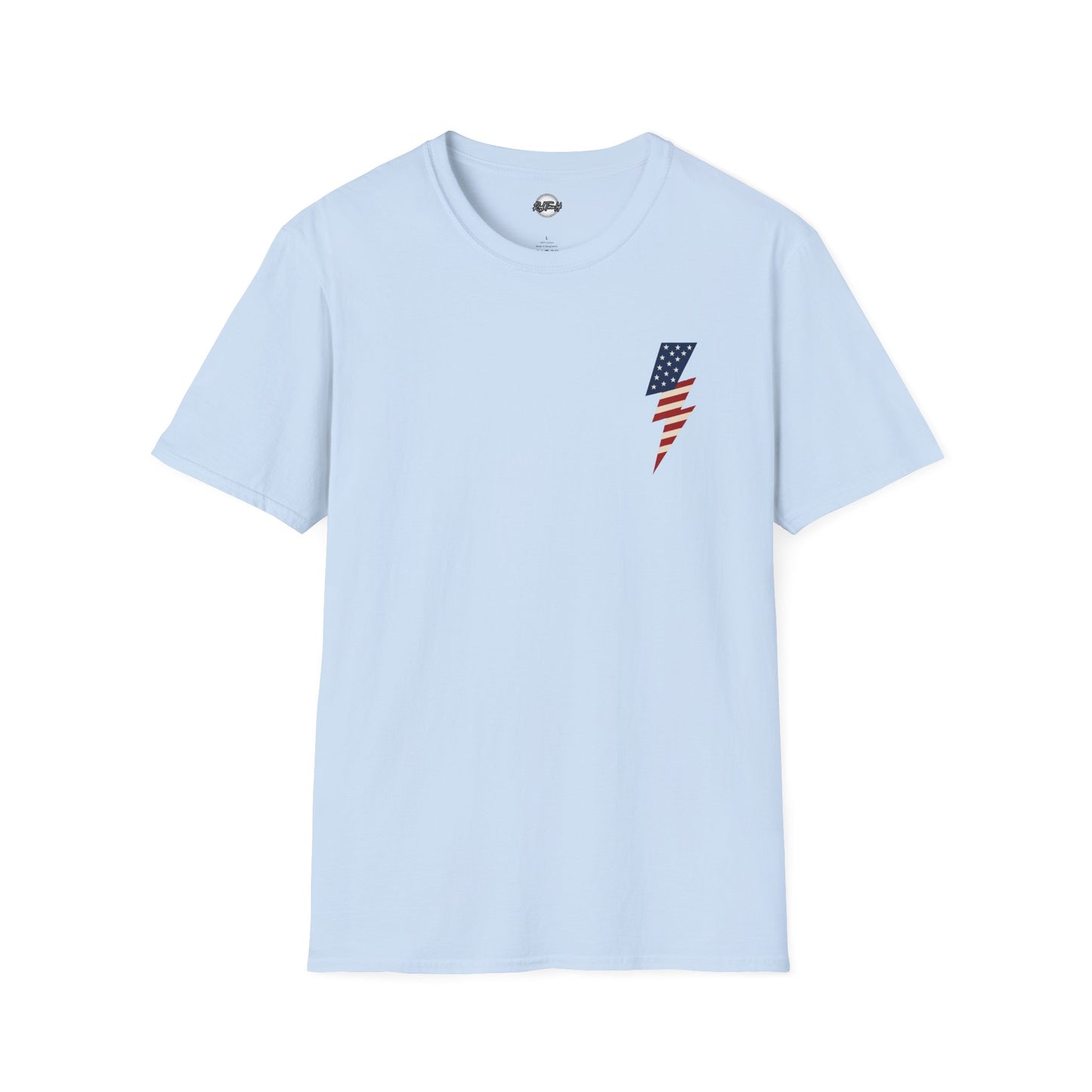Patriotic Lightning Bolt T-Shirt, American Flag Tee, Unisex Casual Wear, Gifts for Independence Day, Fourth of July Apparel, Summer Style