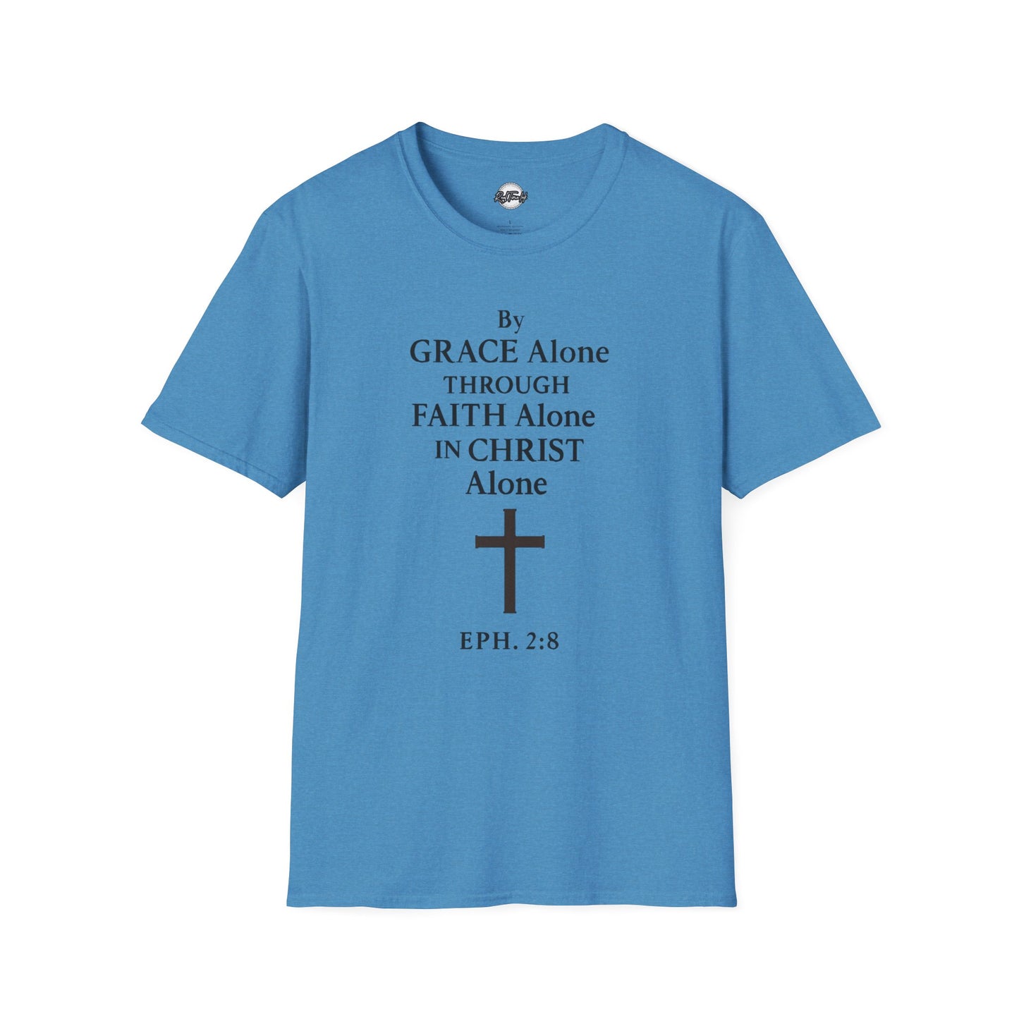 Faith-Inspired Unisex Softstyle T-Shirt - By Grace Alone Through Faith Alone in Christ Alone