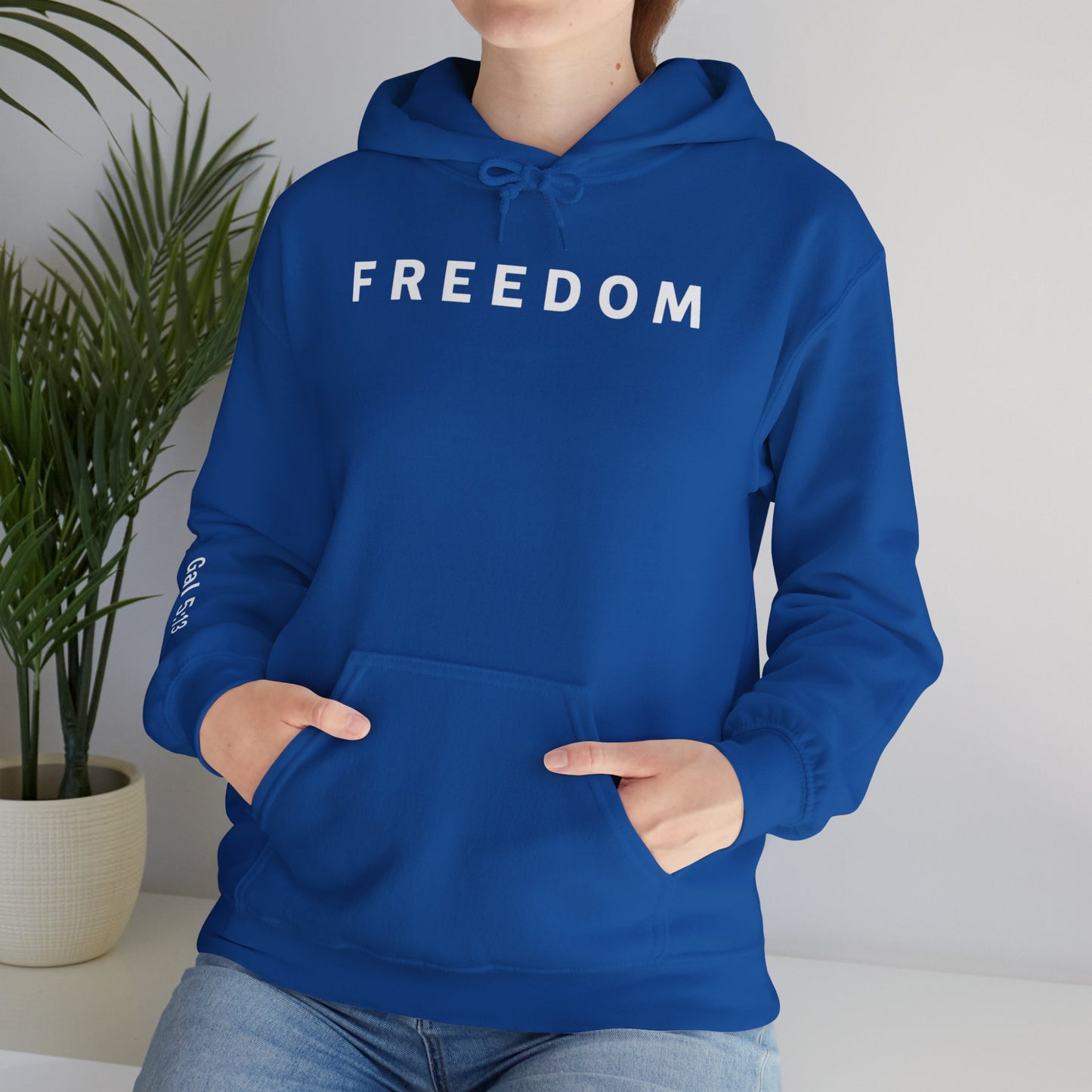 Freedom Hooded Sweatshirt, Cozy Sweatshirt, Religious Apparel, Inspirational Gift, Casual Outfit, Unisex Hoodie
