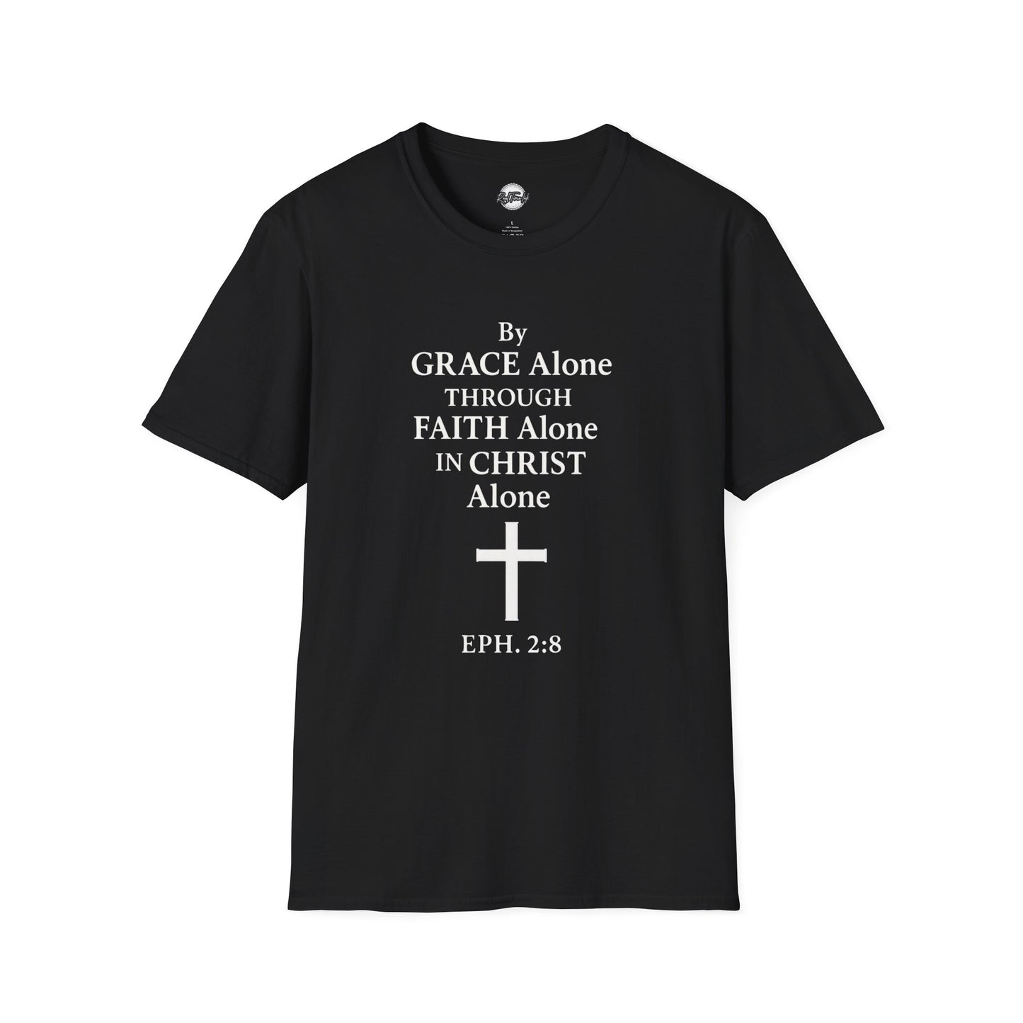 Faith-Inspired Unisex Softstyle T-Shirt - By Grace Alone Through Faith Alone in Christ Alone